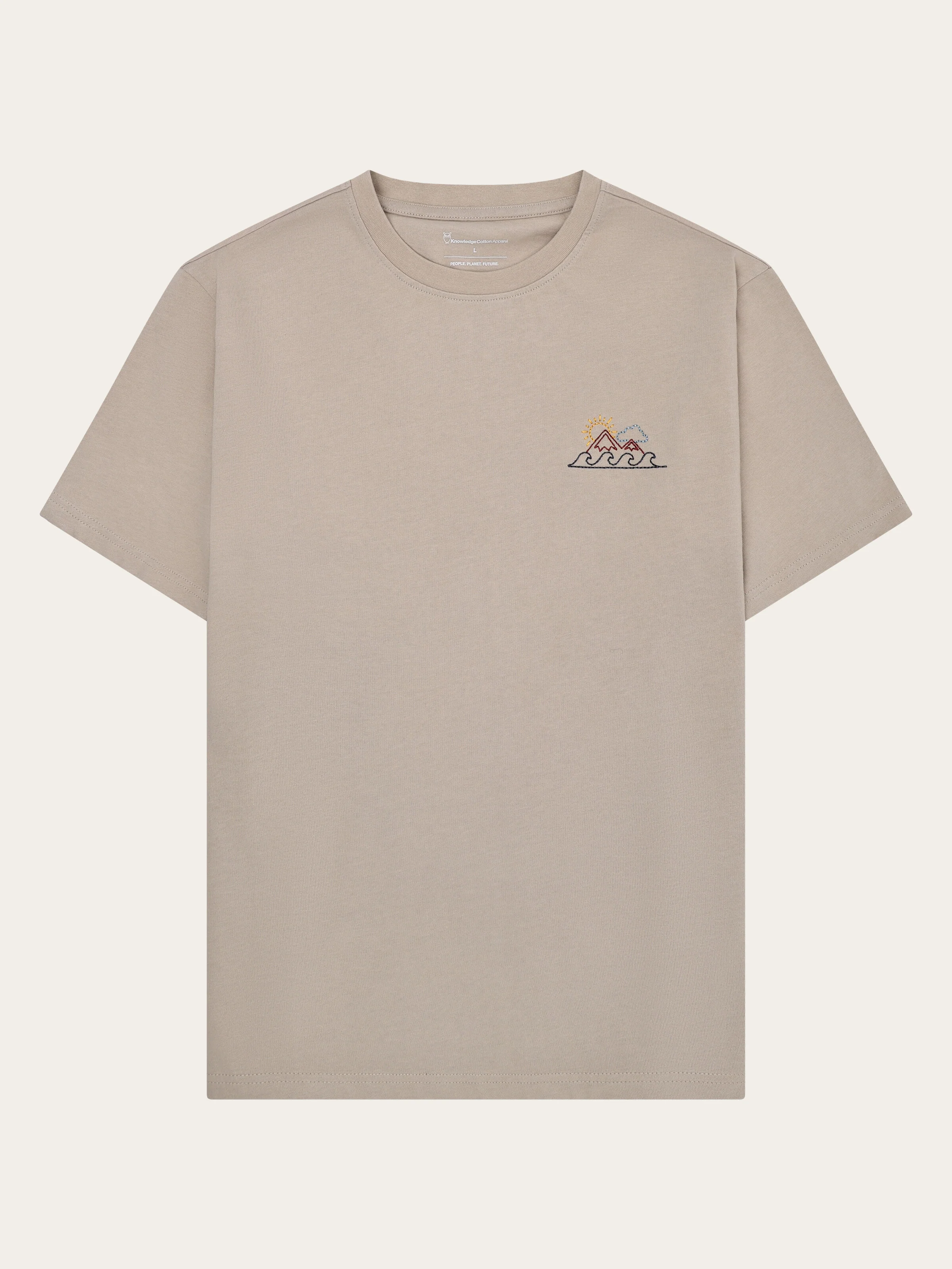 Chest print t-shirt - Light feather gray
