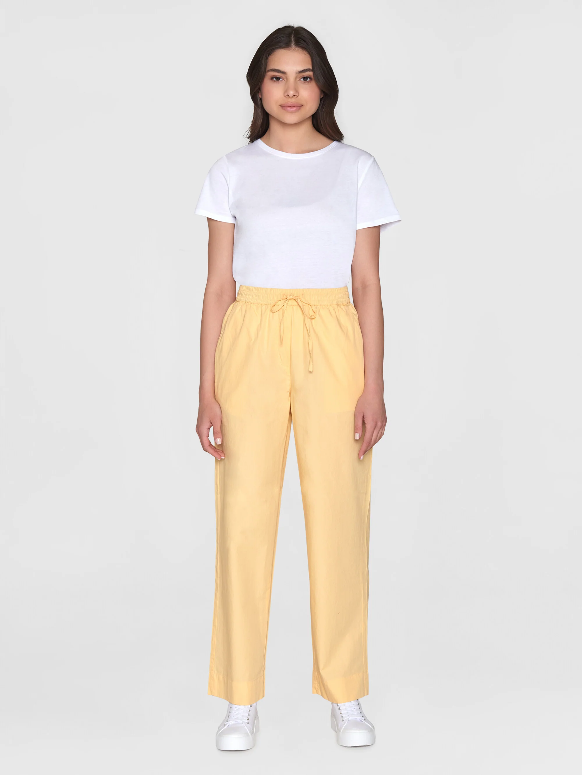 CHLOE barrel high-rise poplin elastic waistband pants - Impala - Image 4