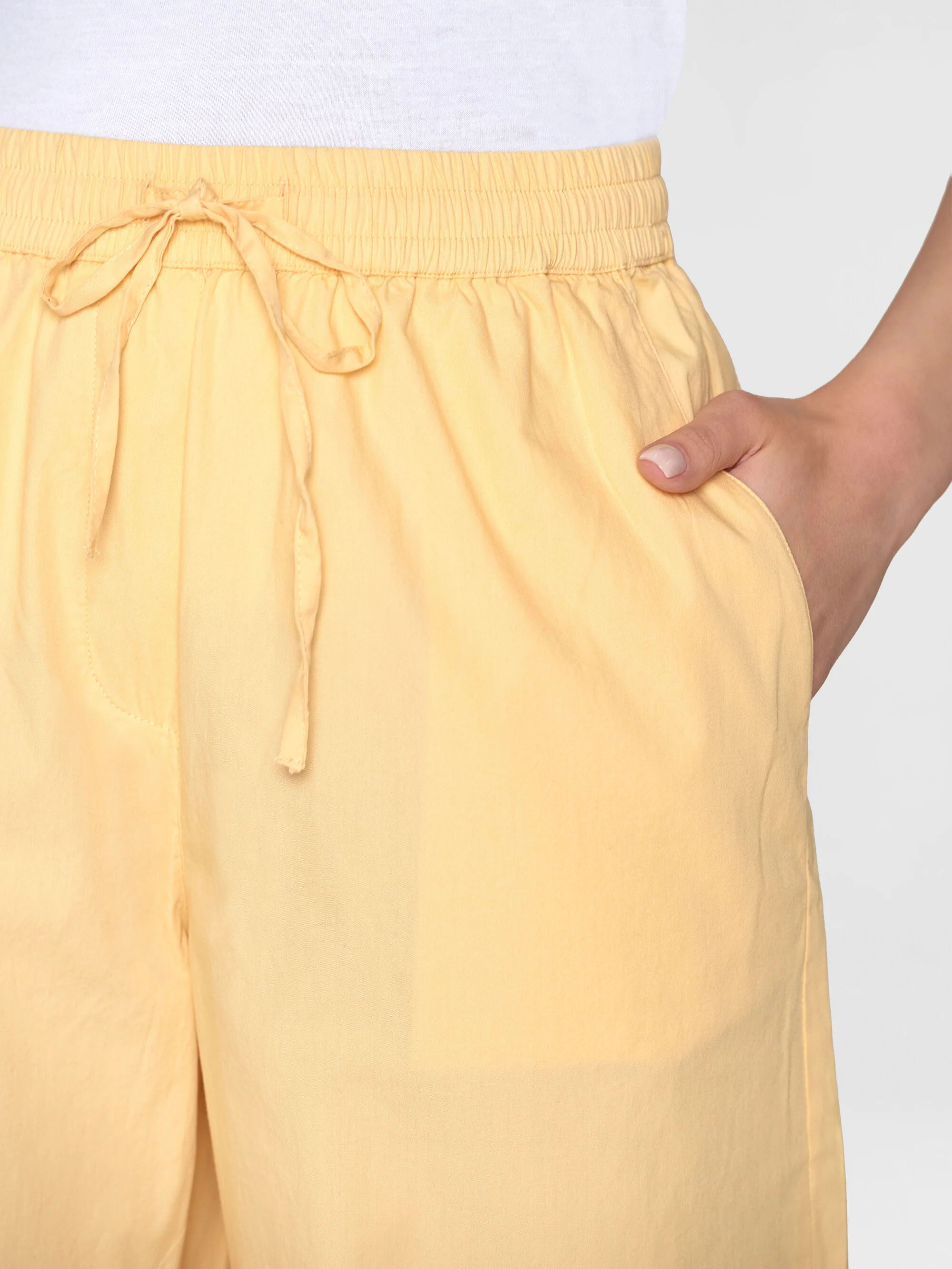 CHLOE barrel high-rise poplin elastic waistband pants - Impala - Image 5