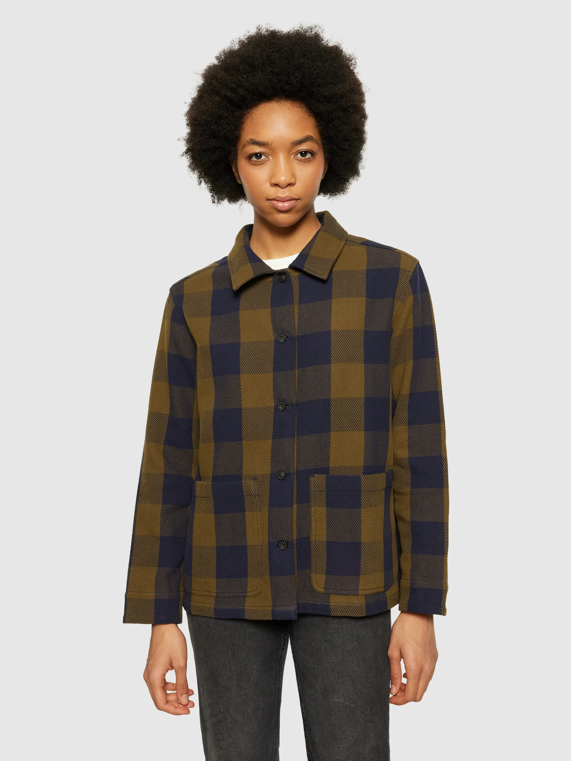 Classic check overshirt - GOTS/Vegan - Beige check - Image 2