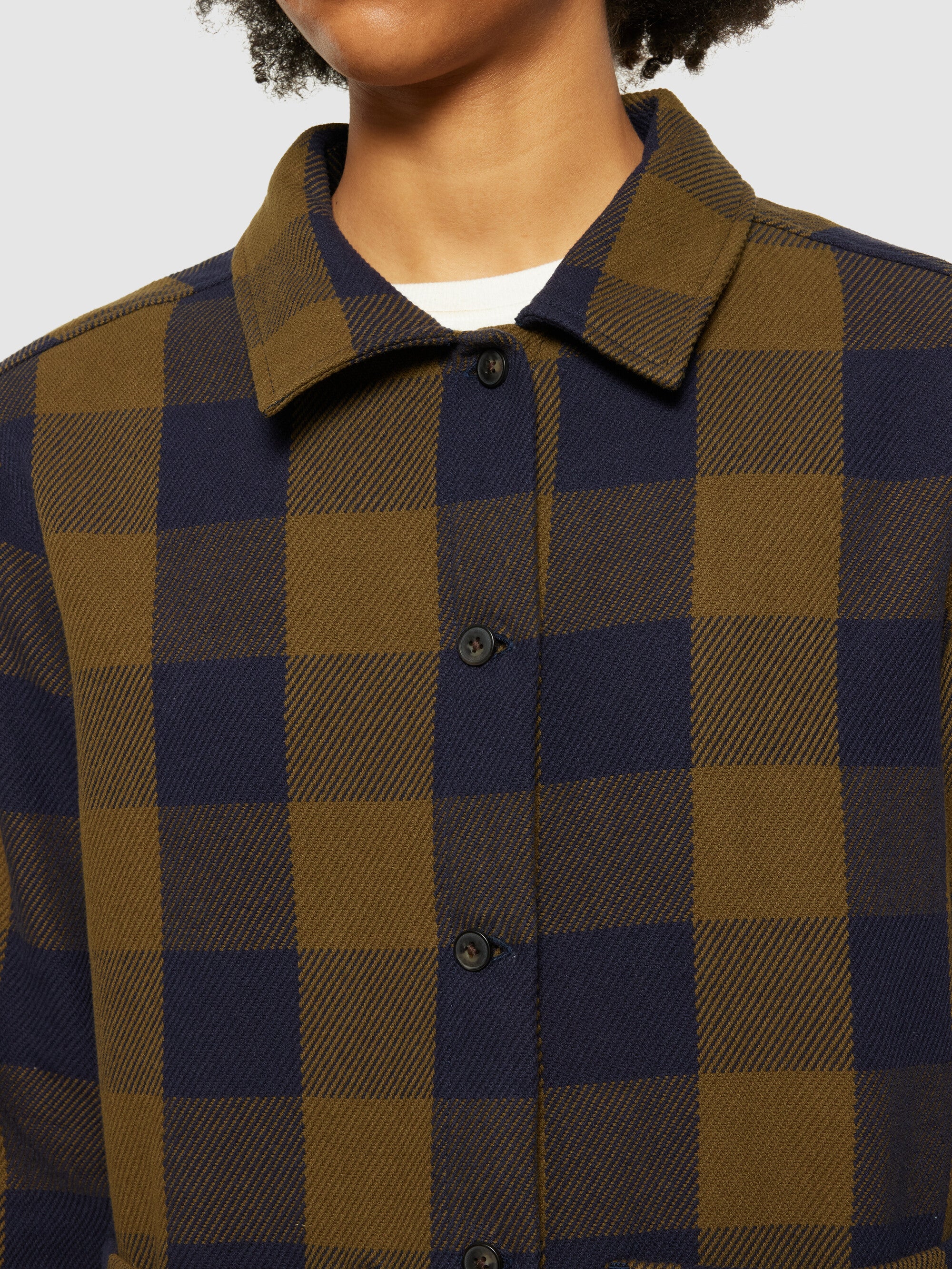 Classic check overshirt - GOTS/Vegan - Beige check - Image 5