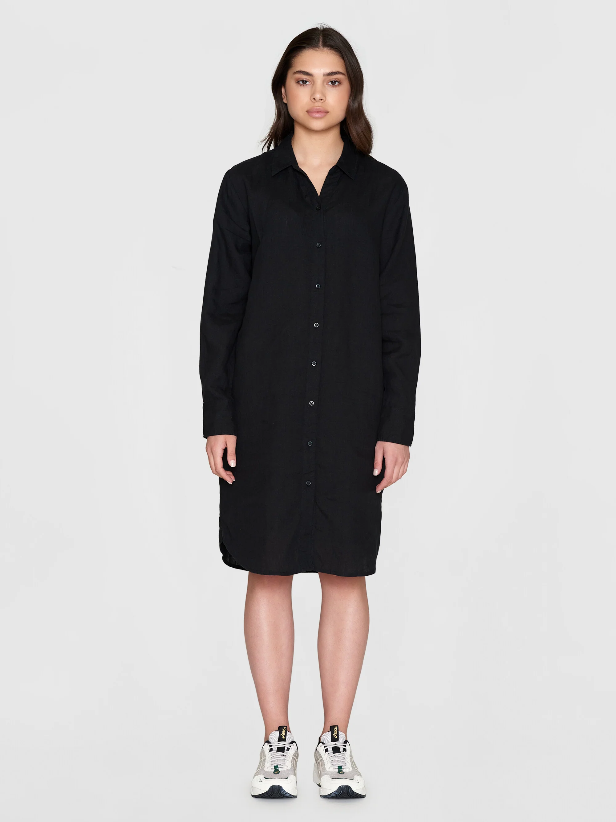 Classic linen dress - Black Jet - Image 2