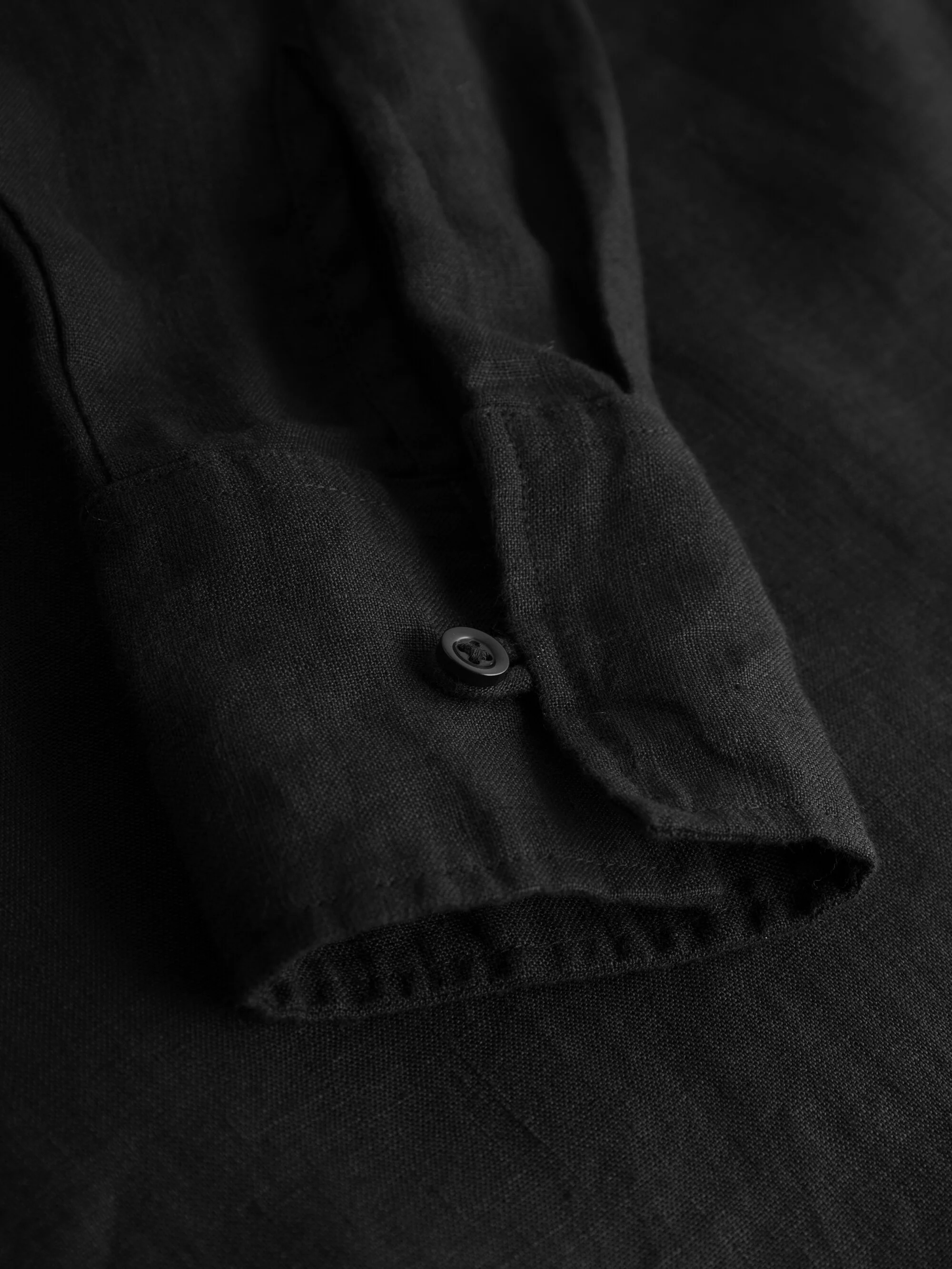 Classic linen dress - Black Jet - Image 5