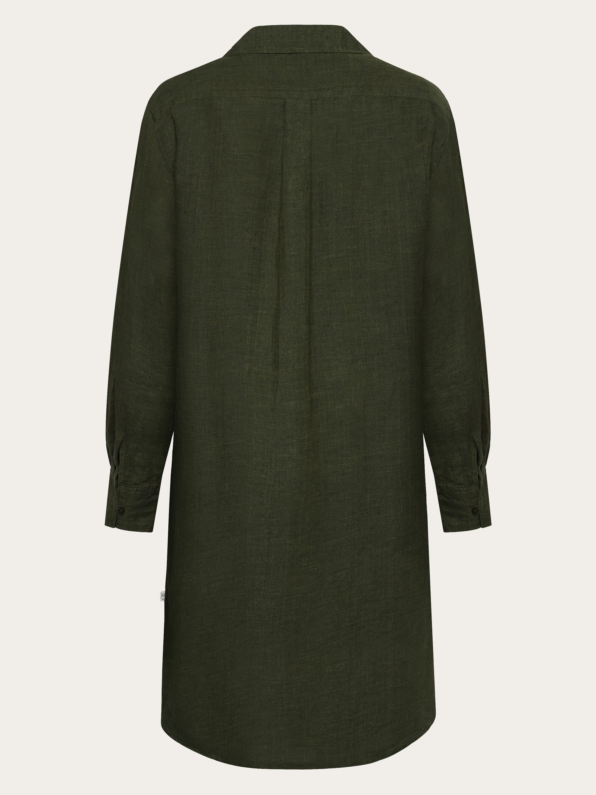 Classic linen dress - Burned Olive - Image 2