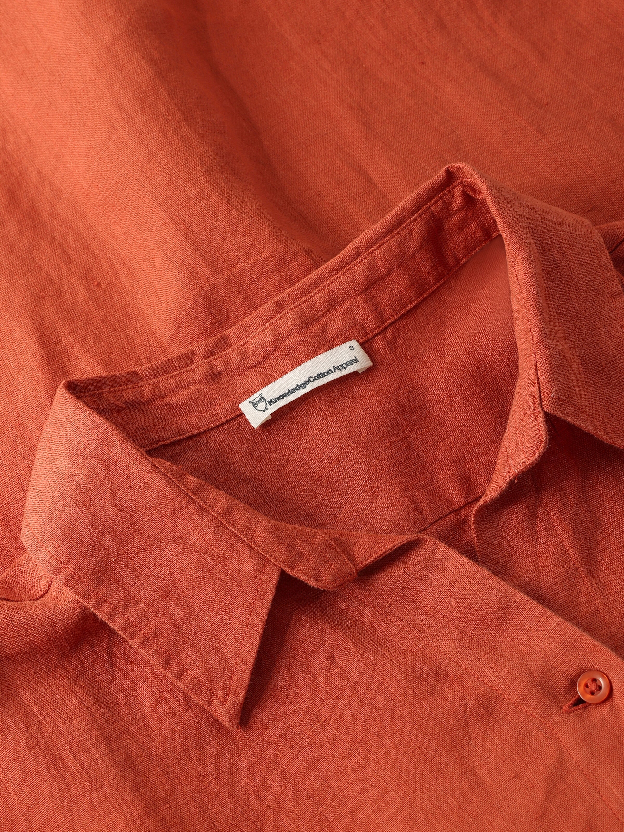 Classic linen dress - Burnt Brick - Image 4