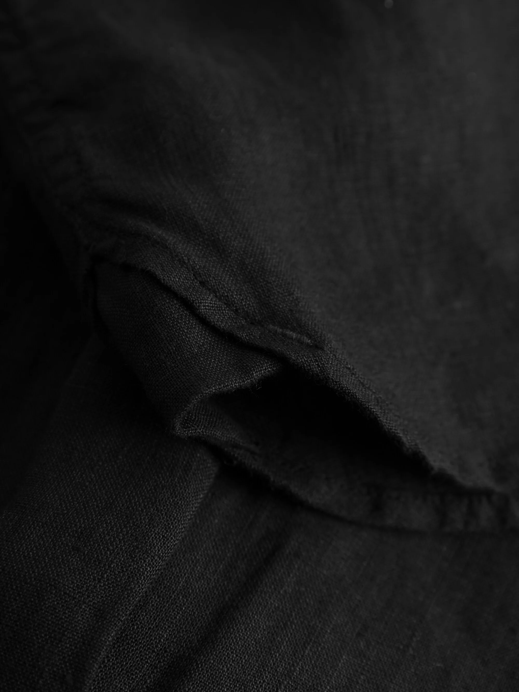 Custom fit linen shirt - Black Jet - Image 5