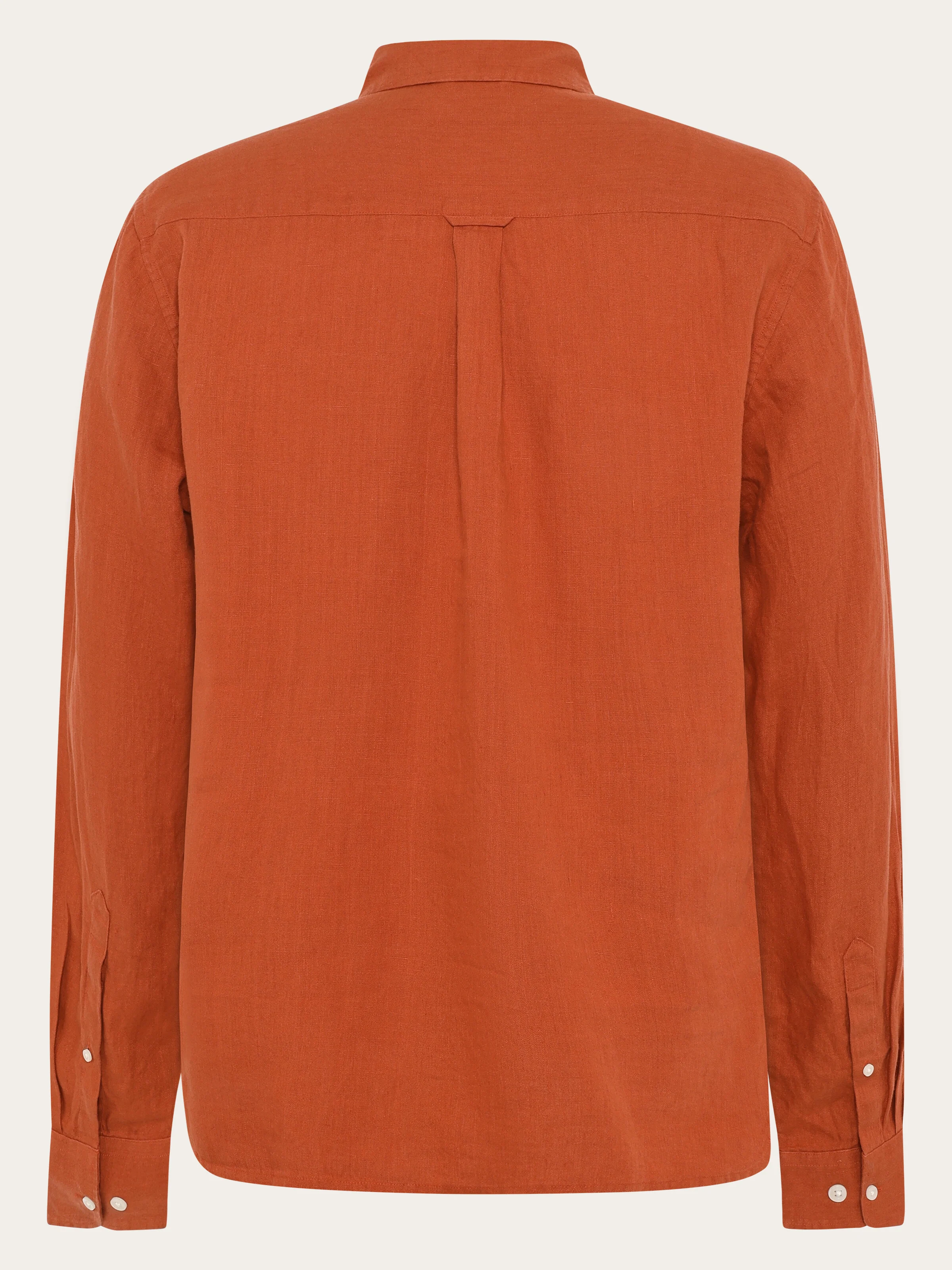 Custom fit linen shirt - Burnt Brick - Image 3