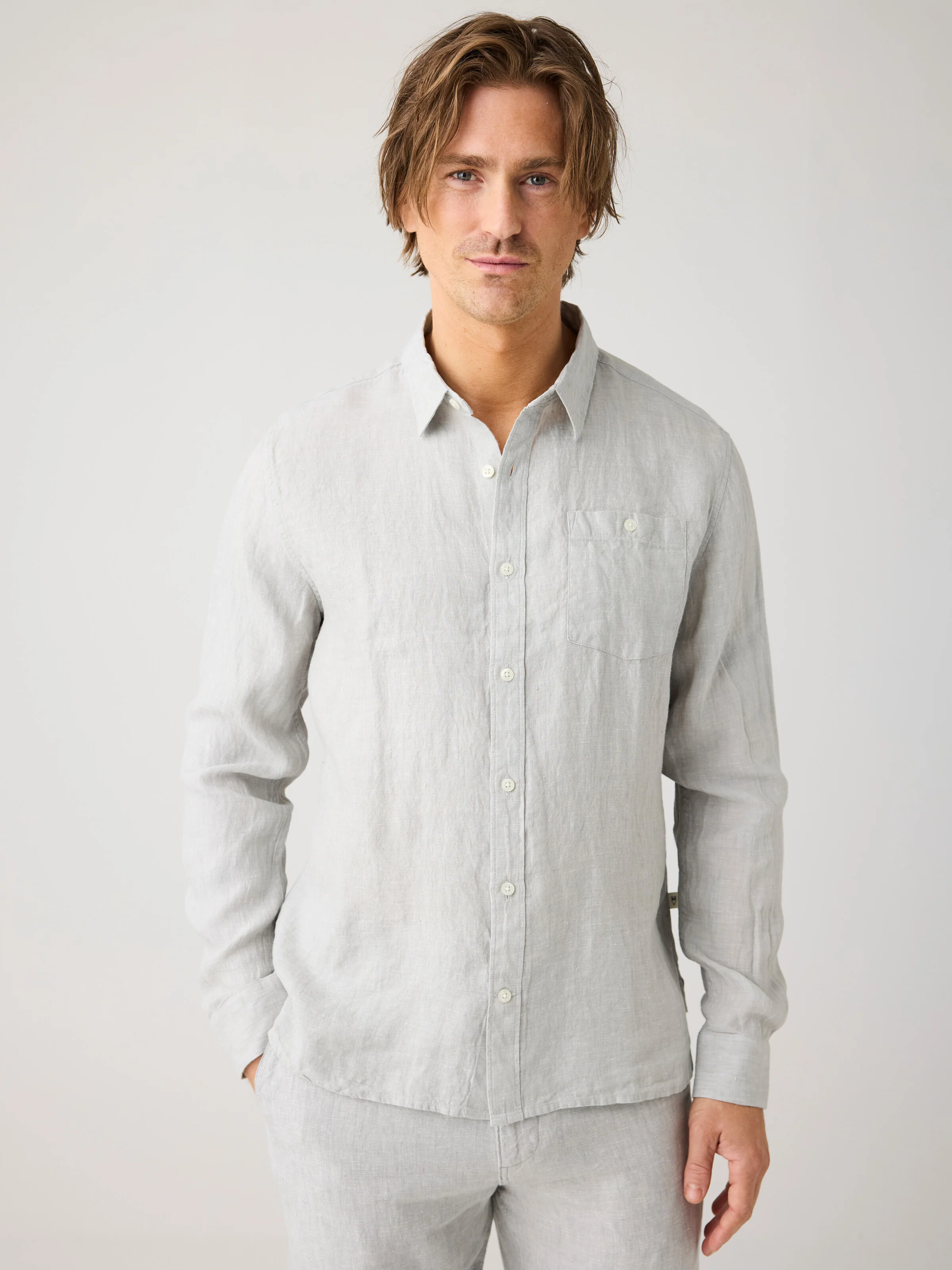 Custom fit linen shirt - Yarndyed Ultimate Grey - Image 2