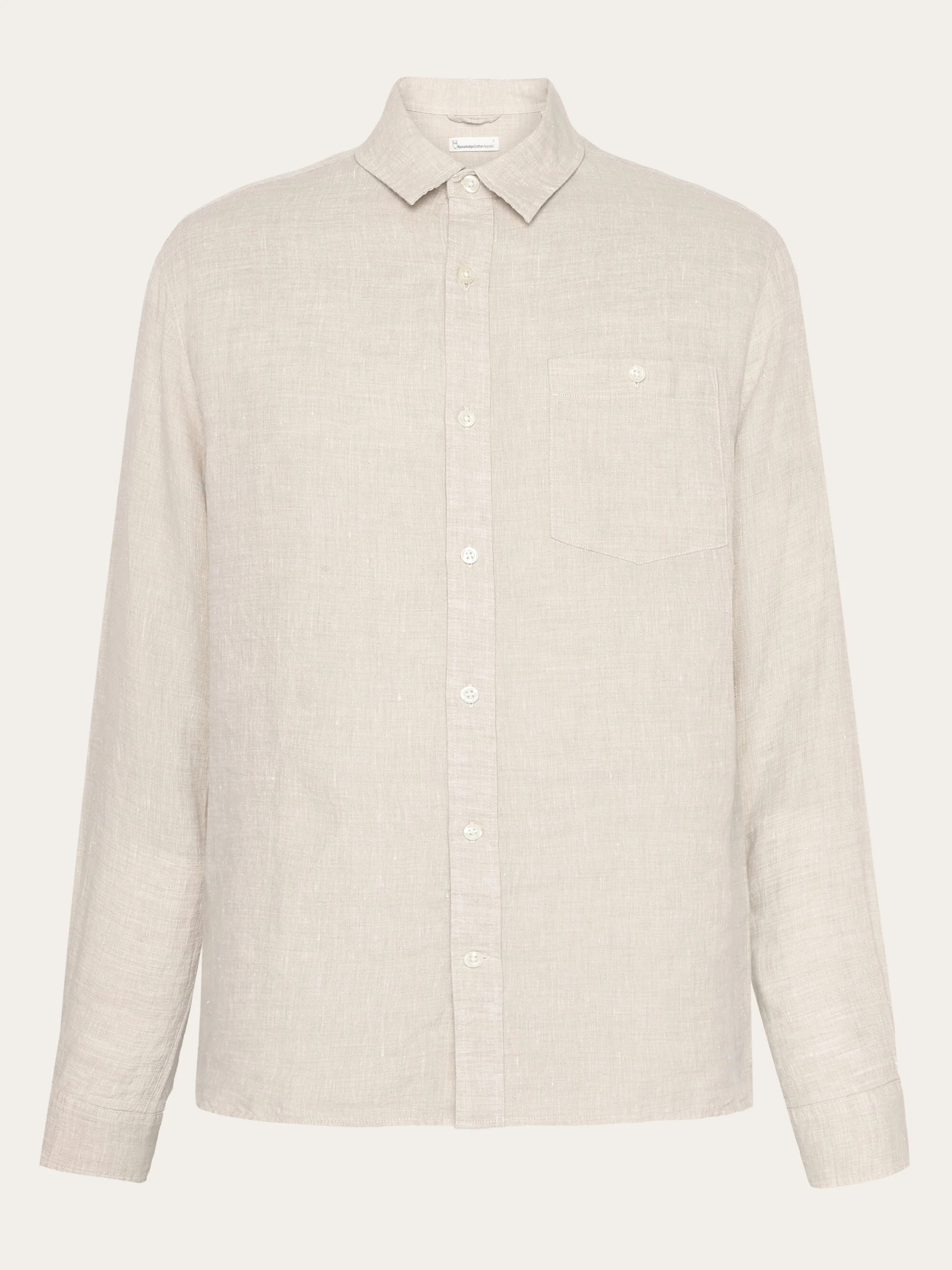 Custom fit linen shirt - Yarndyed Light feather gray