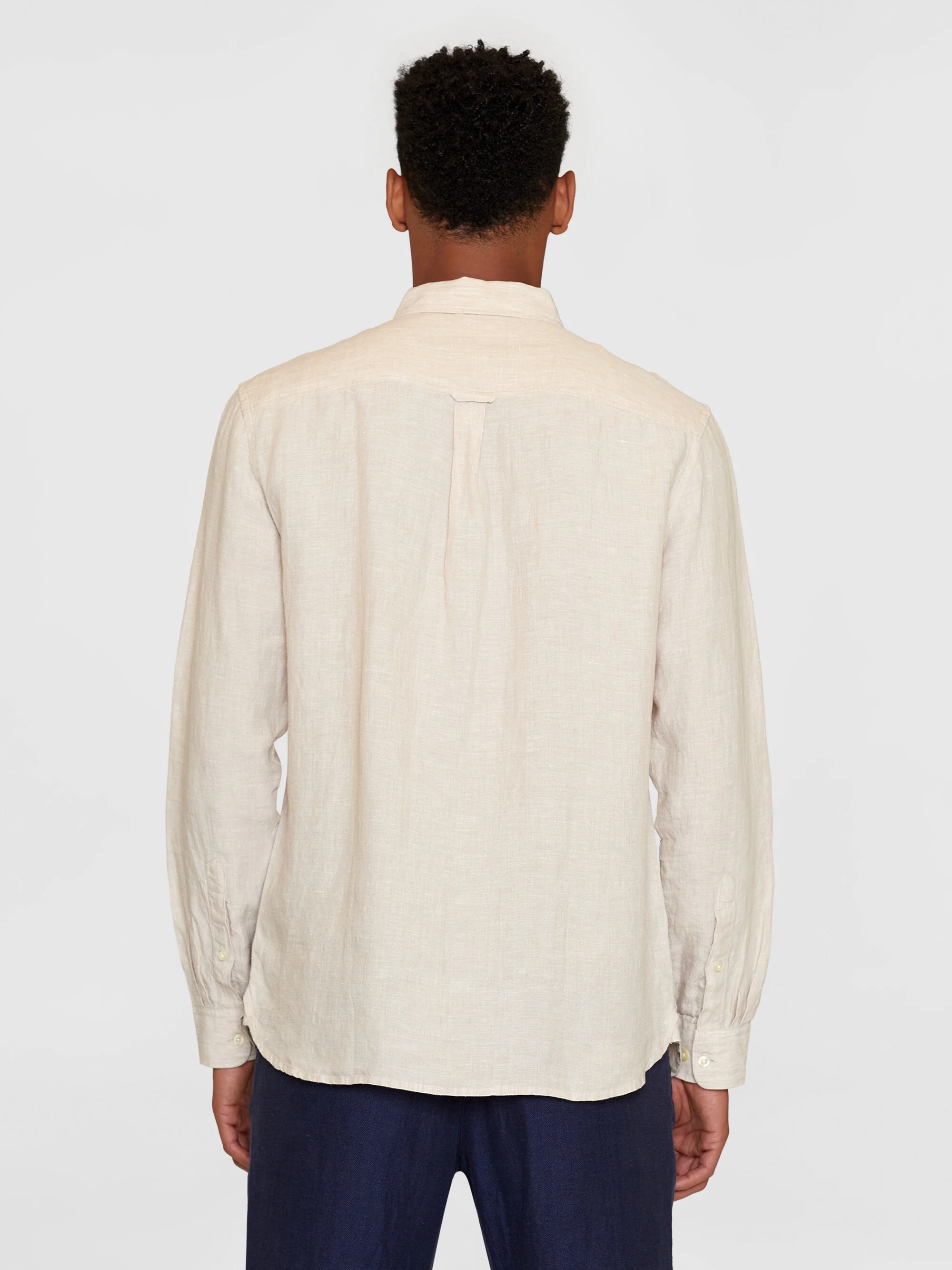 Custom fit linen shirt - Yarndyed Light feather gray - Image 3