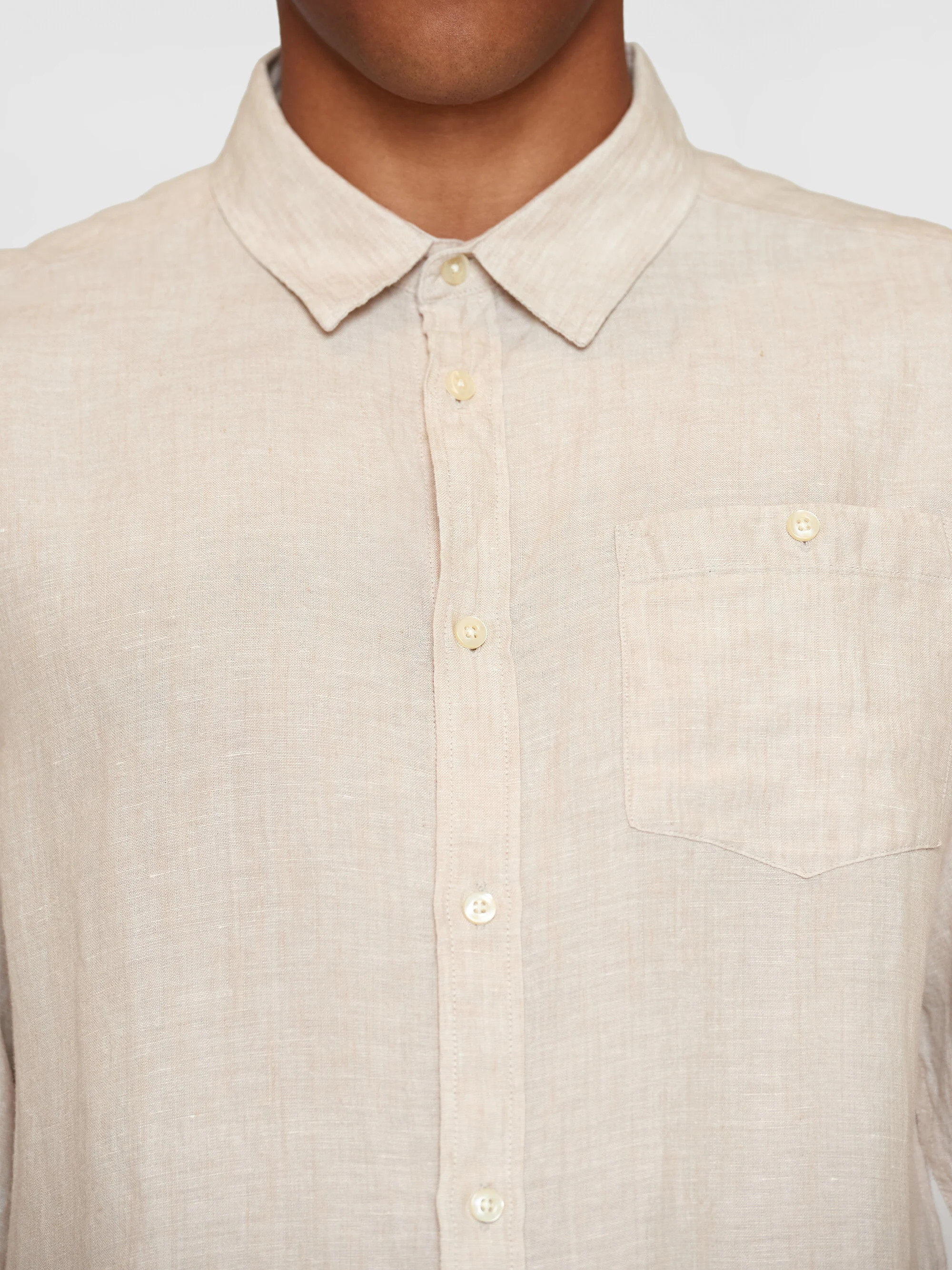 Custom fit linen shirt - Yarndyed Light feather gray - Image 5