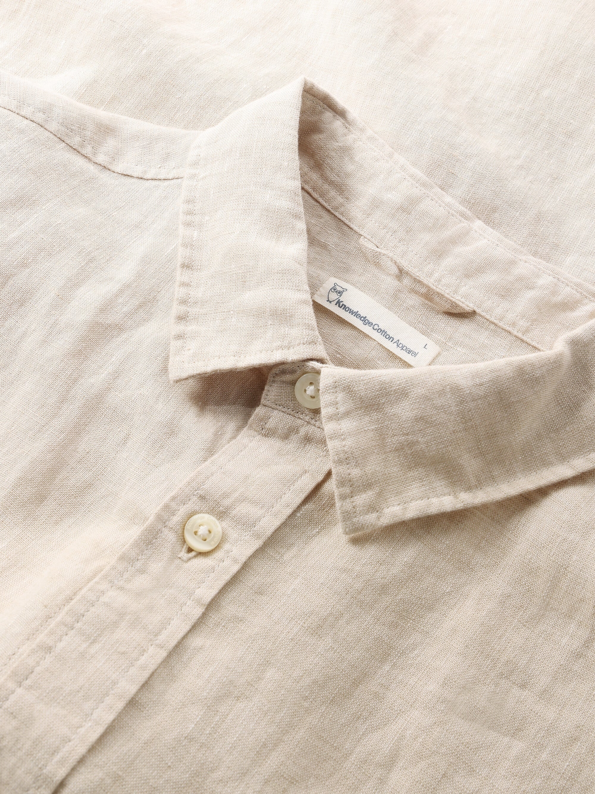 Custom fit linen shirt - Yarndyed Light feather gray - Image 6