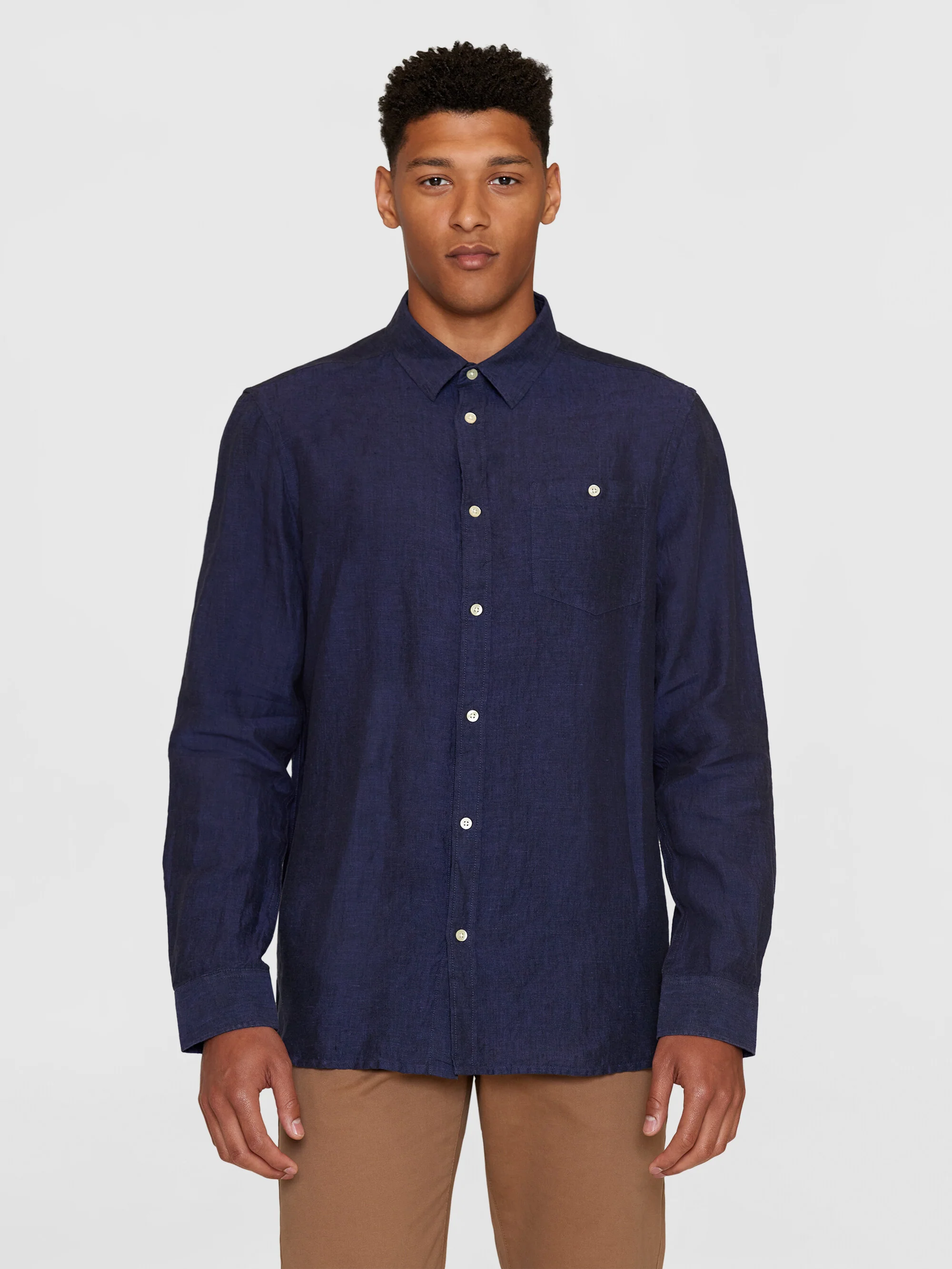 Custom fit linen shirt - Yarndyed Total Eclipse - Image 2