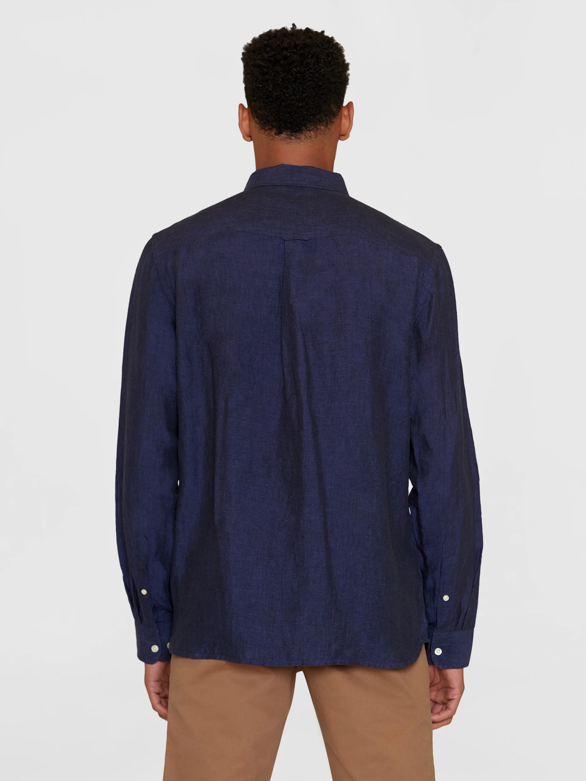 Custom fit linen shirt - Yarndyed Total Eclipse - Image 3