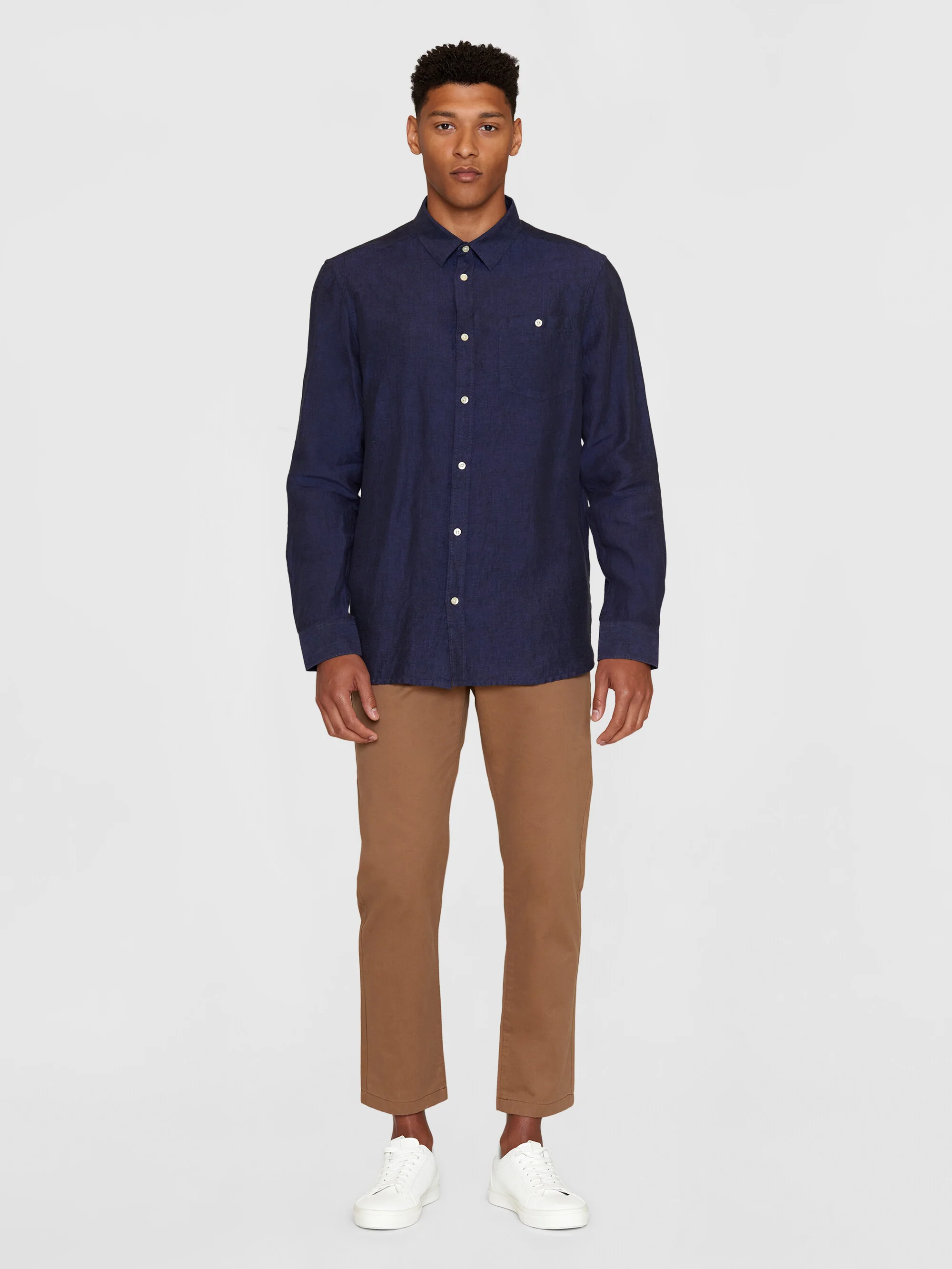 Custom fit linen shirt - Yarndyed Total Eclipse - Image 4