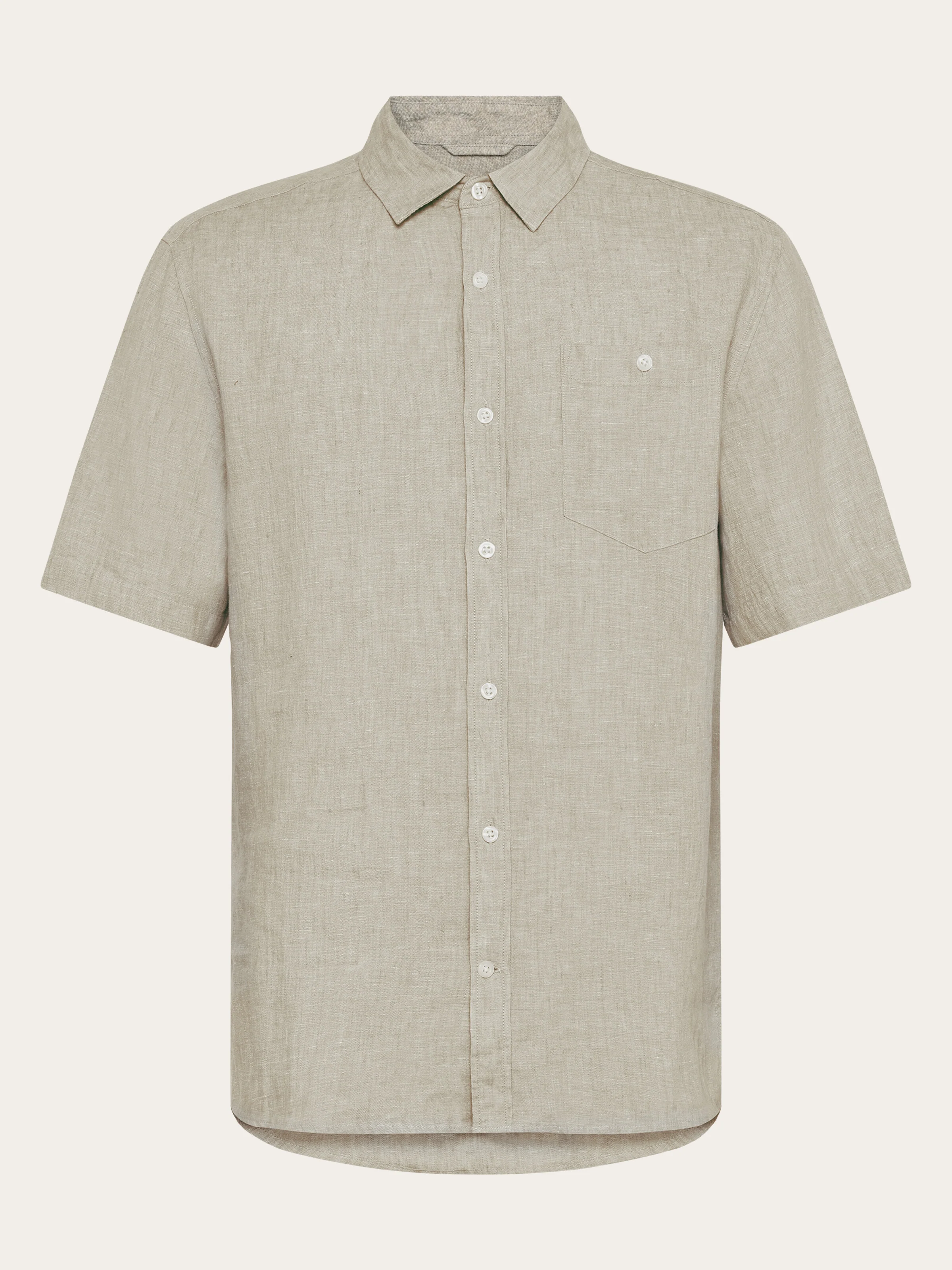 Custom fit linen short sleeve shirt - Yarndyed Twill