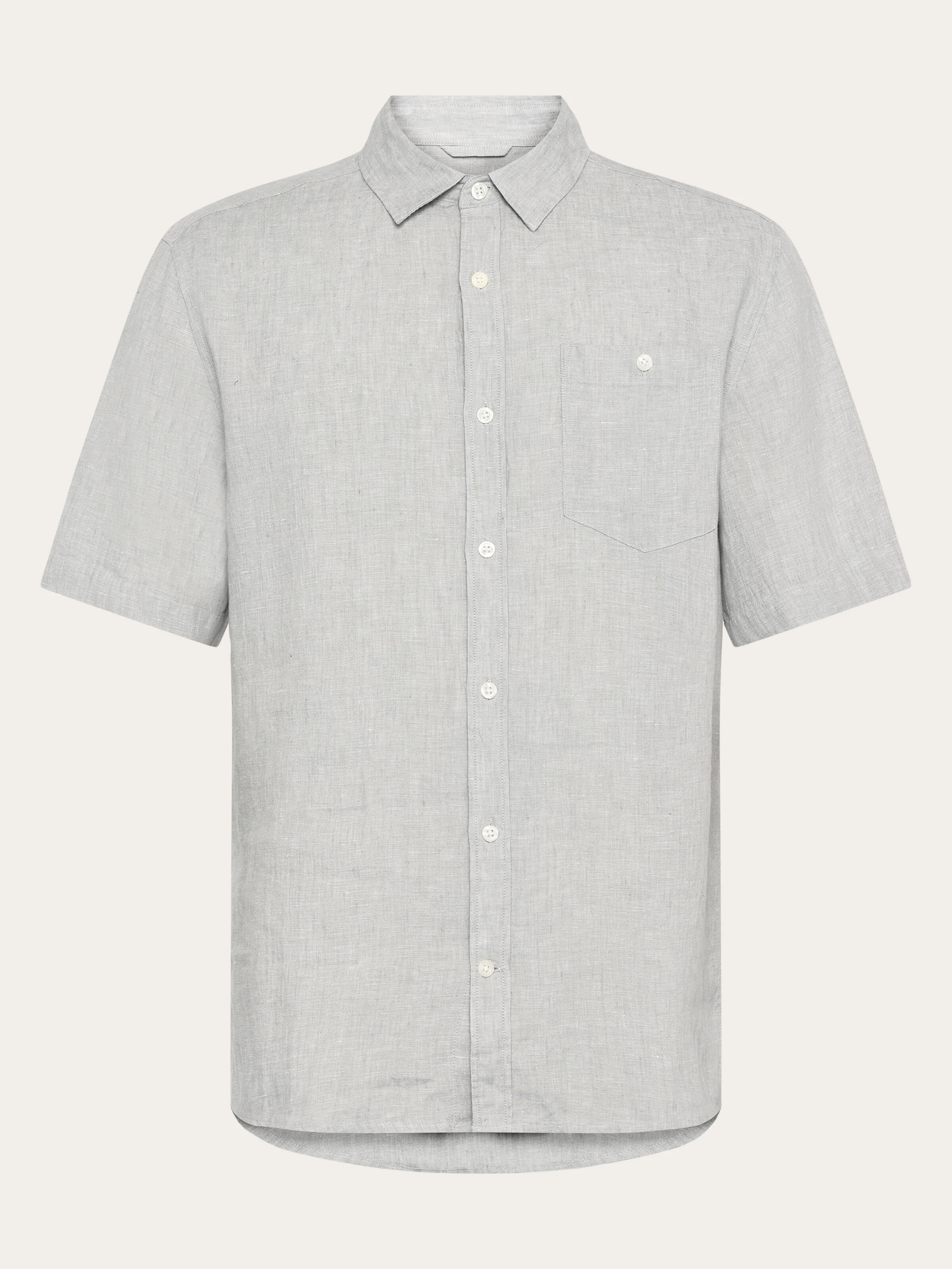 Custom fit linen short sleeve shirt - Yarndyed Ultimate Grey