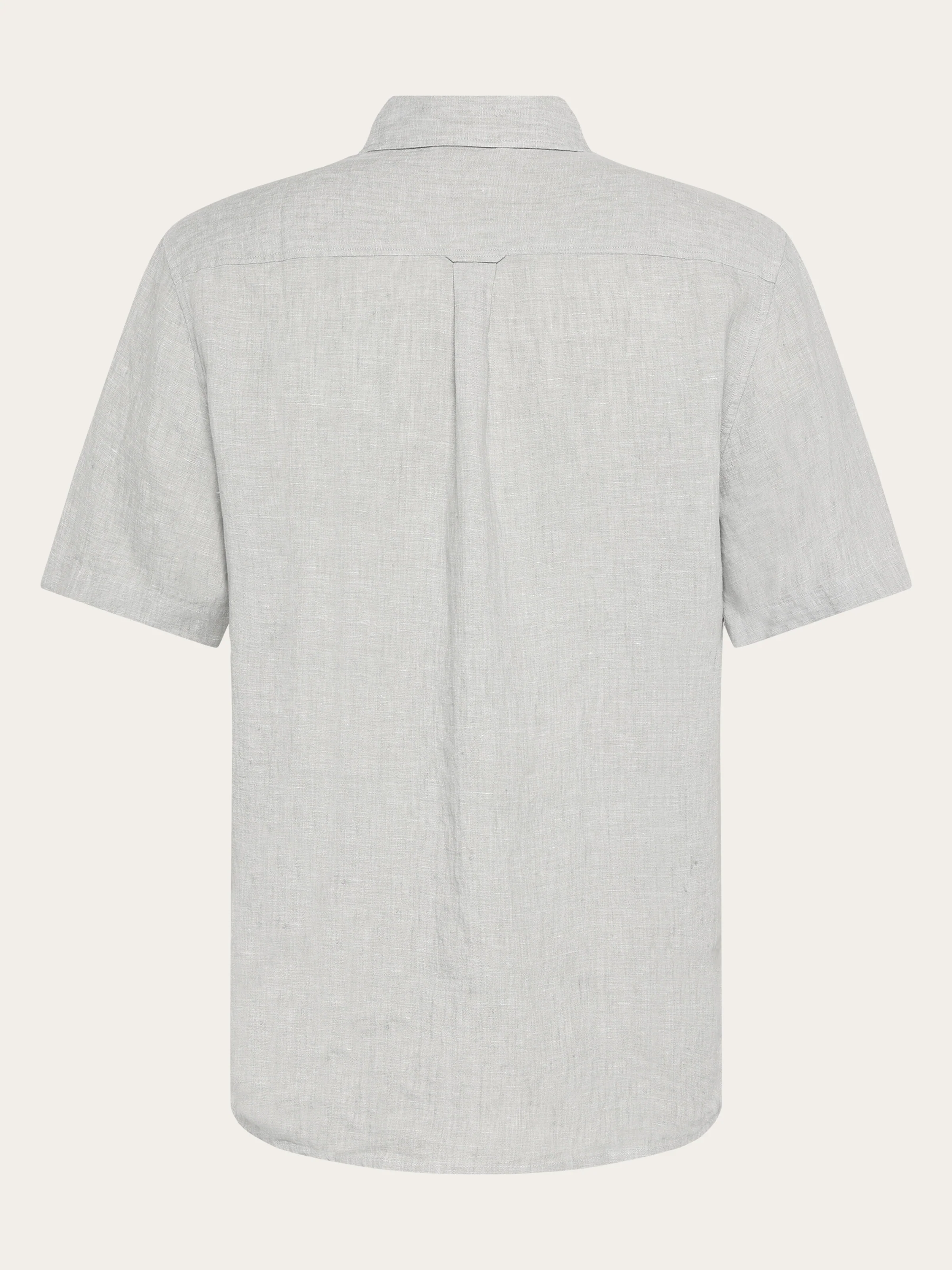 Custom fit linen short sleeve shirt - Yarndyed Ultimate Grey - Image 3