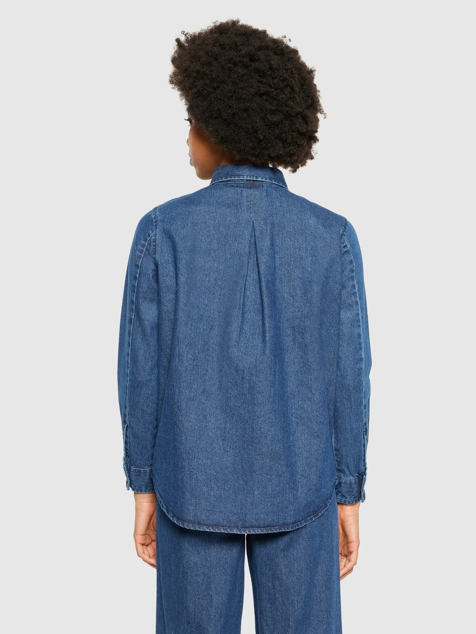 Denim shirt - GOTS/Vegan - Dark Blue denim - Image 3