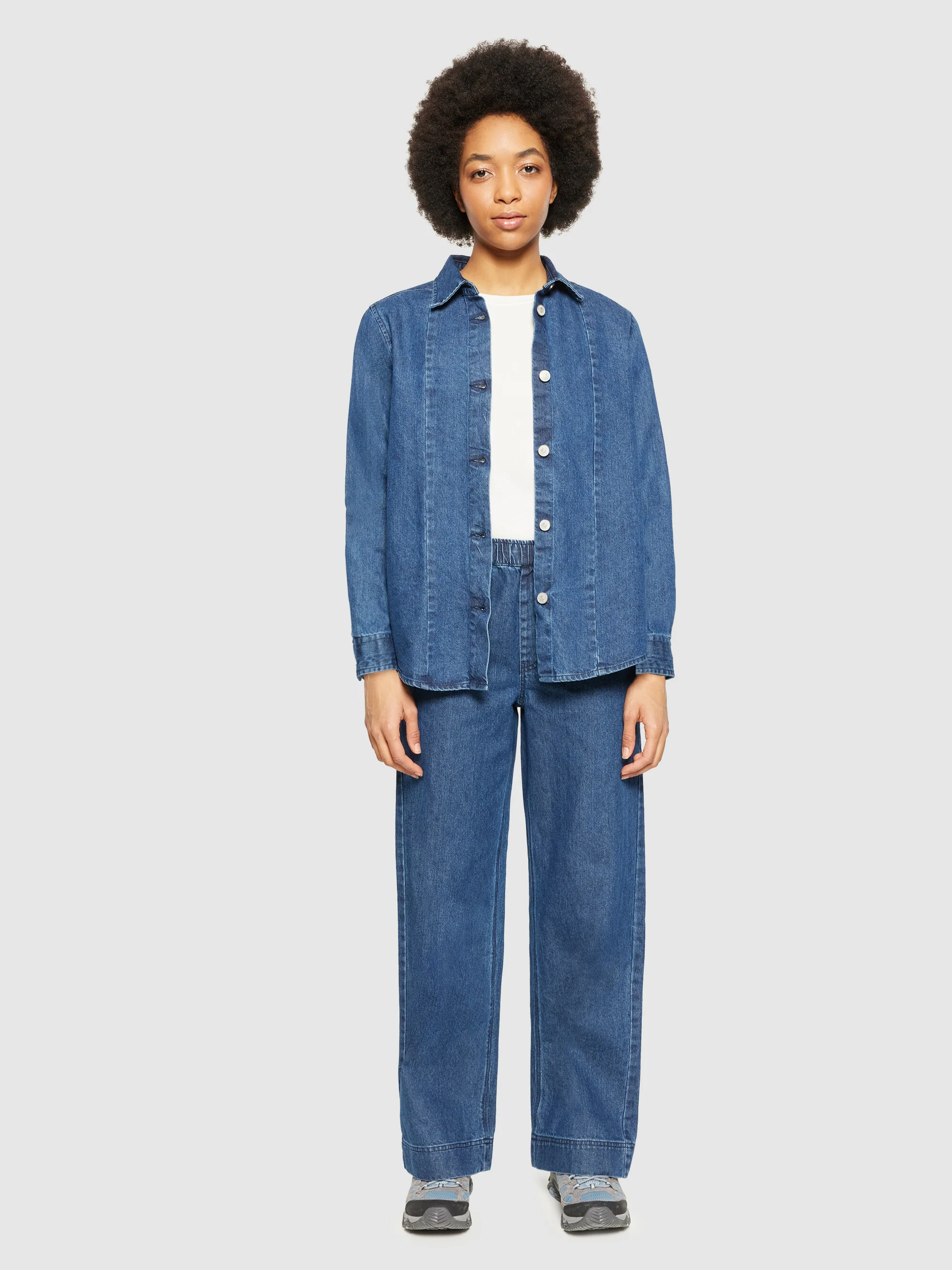 Denim shirt - GOTS/Vegan - Dark Blue denim - Image 4