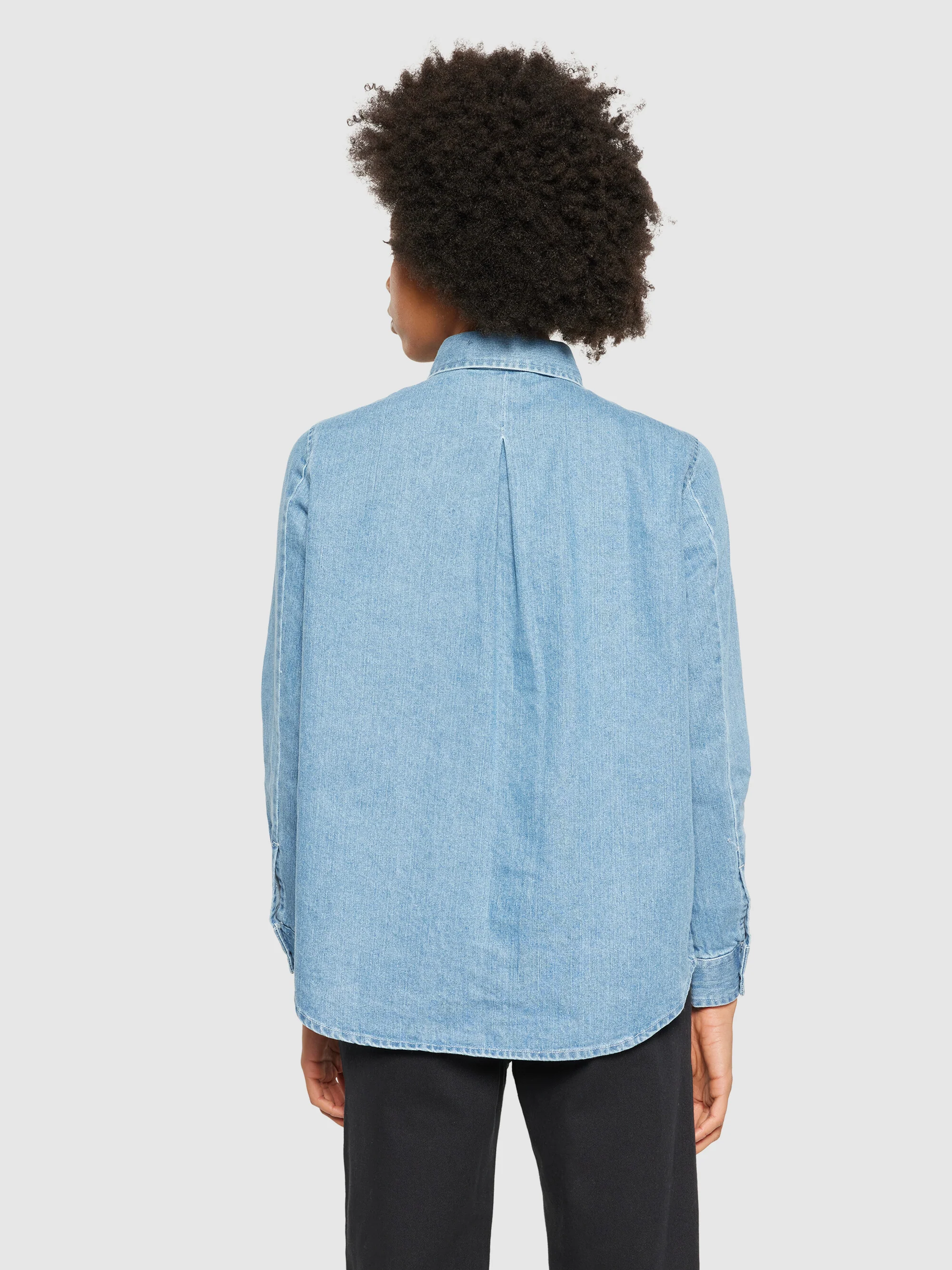 Denim shirt - GOTS/Vegan - Light Blue denim - Image 3