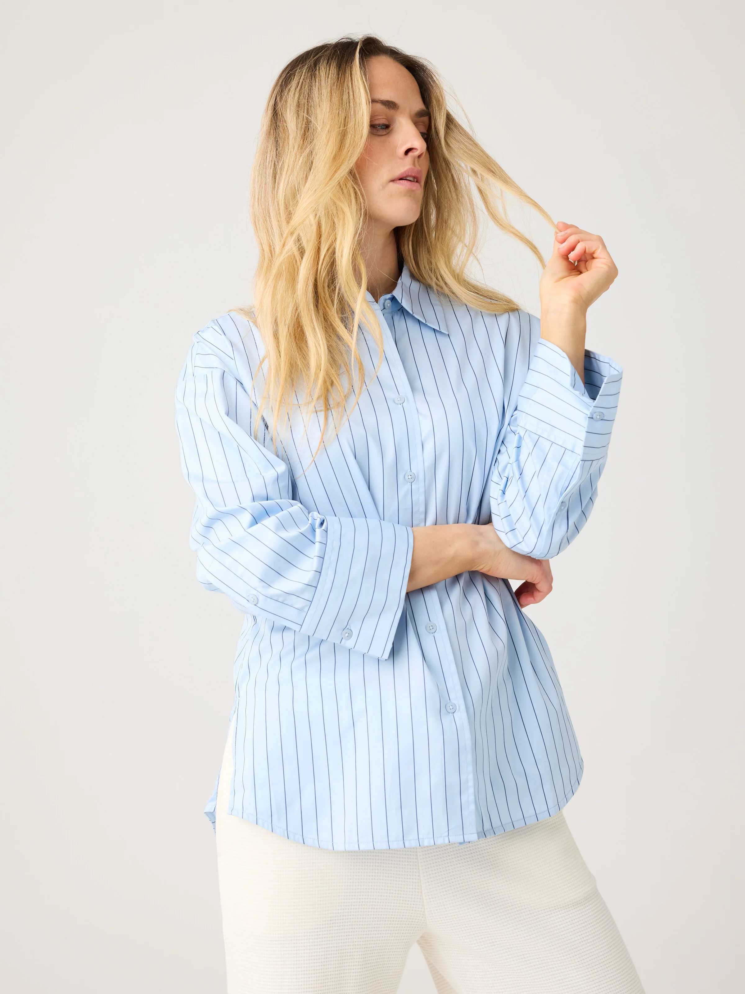 Dew relaxed stripe shirt - Blue stripe - Image 2