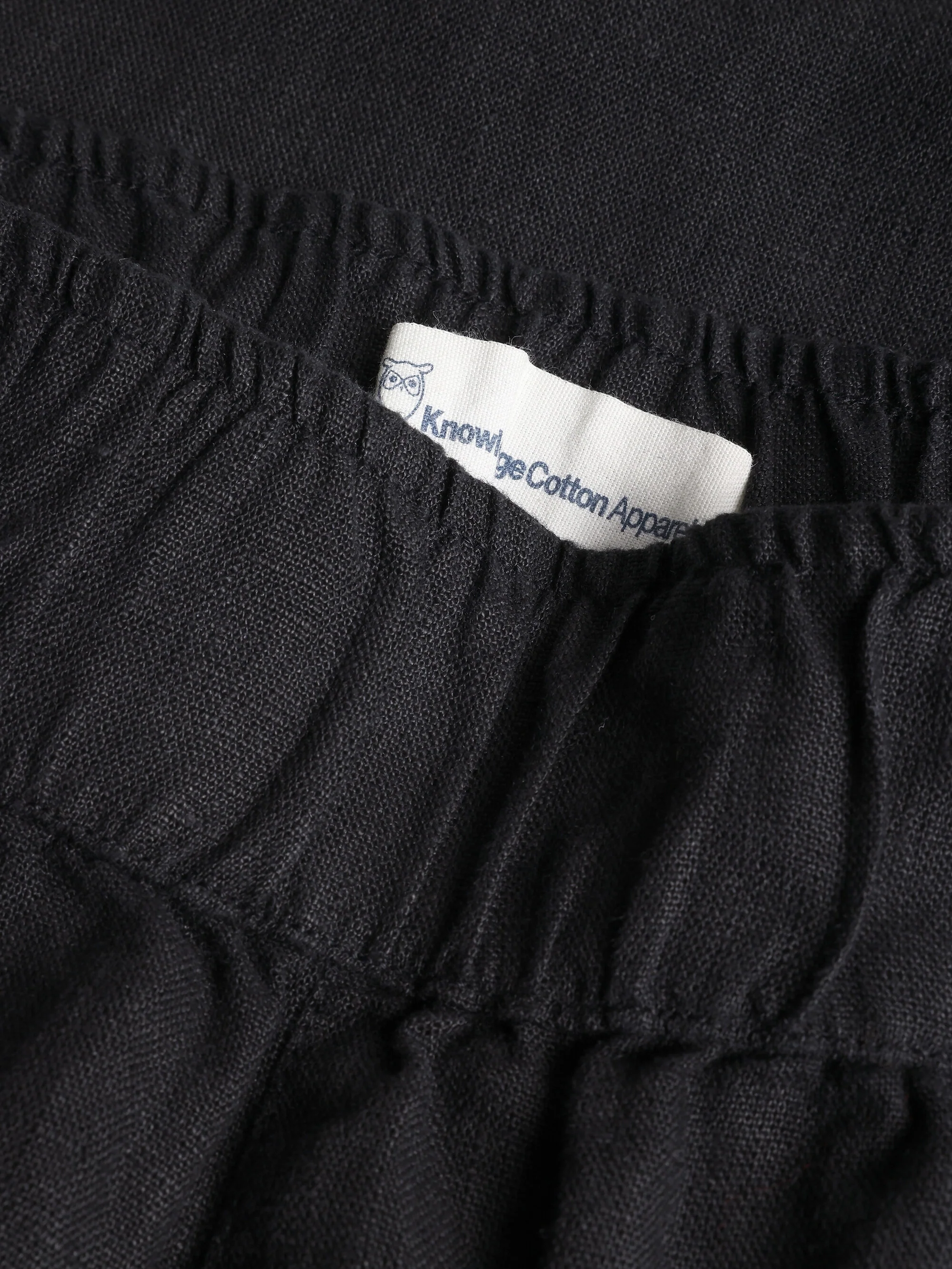 Eve wide linen culotte shorts - Black Jet - Image 3