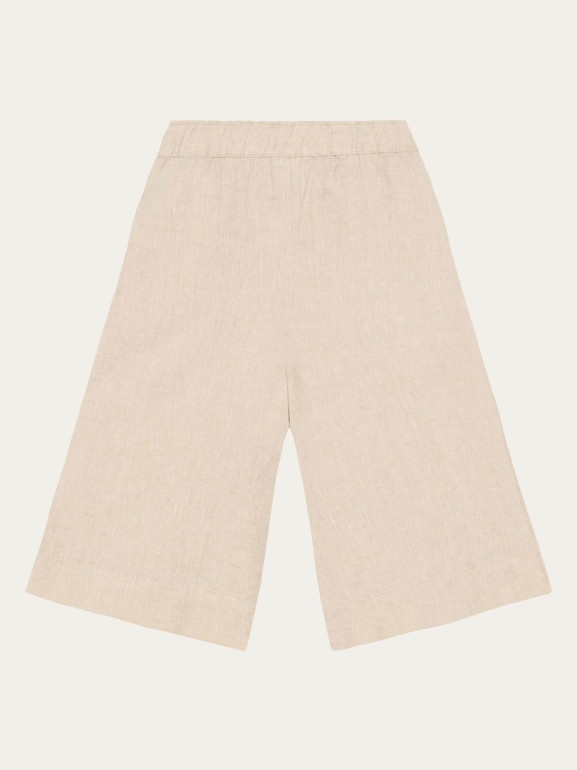 Eve wide linen culotte shorts - Yarndyed Light feather gray - Image 4