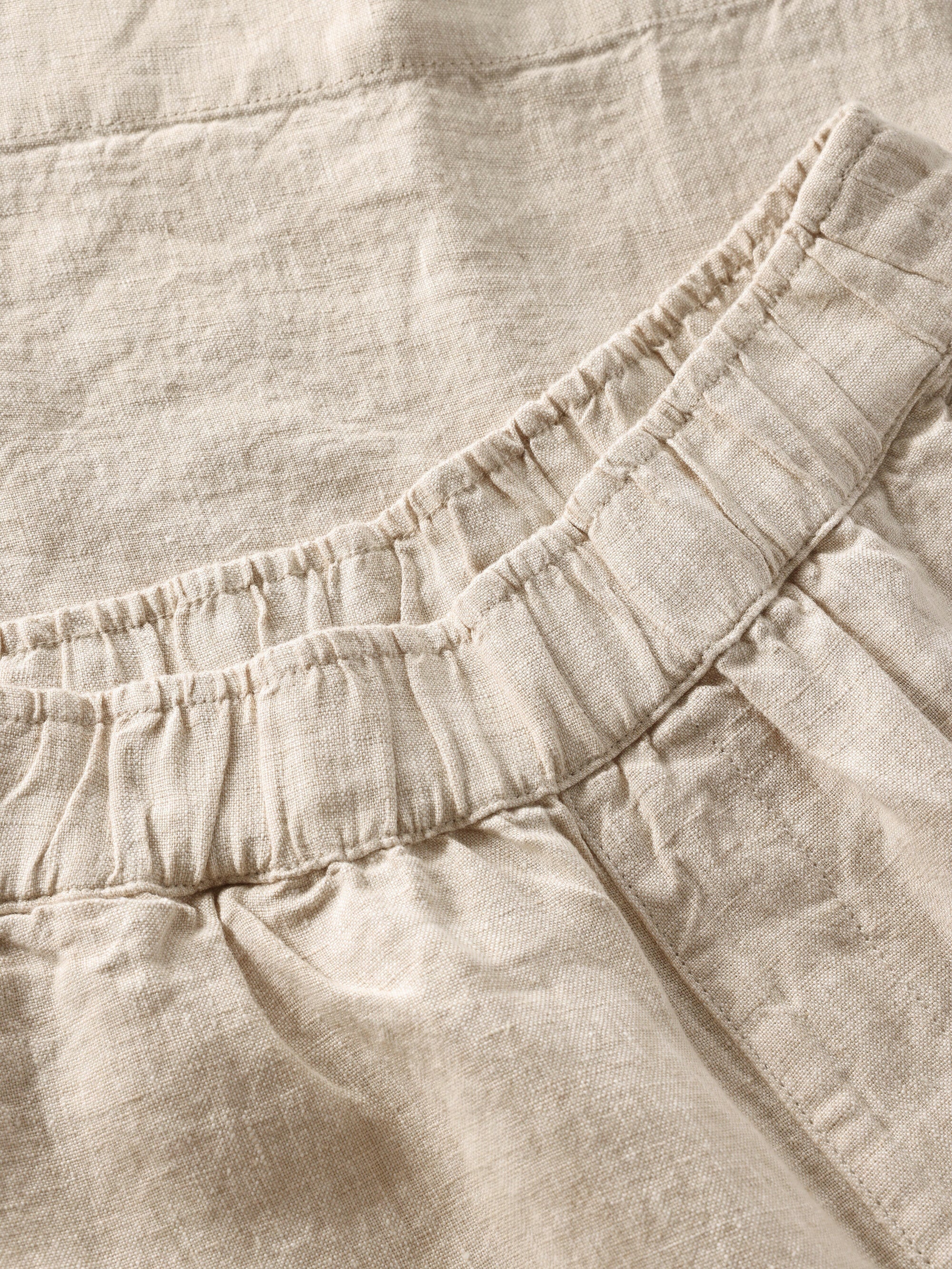 Eve wide linen culotte shorts - Yarndyed Light feather gray - Image 5