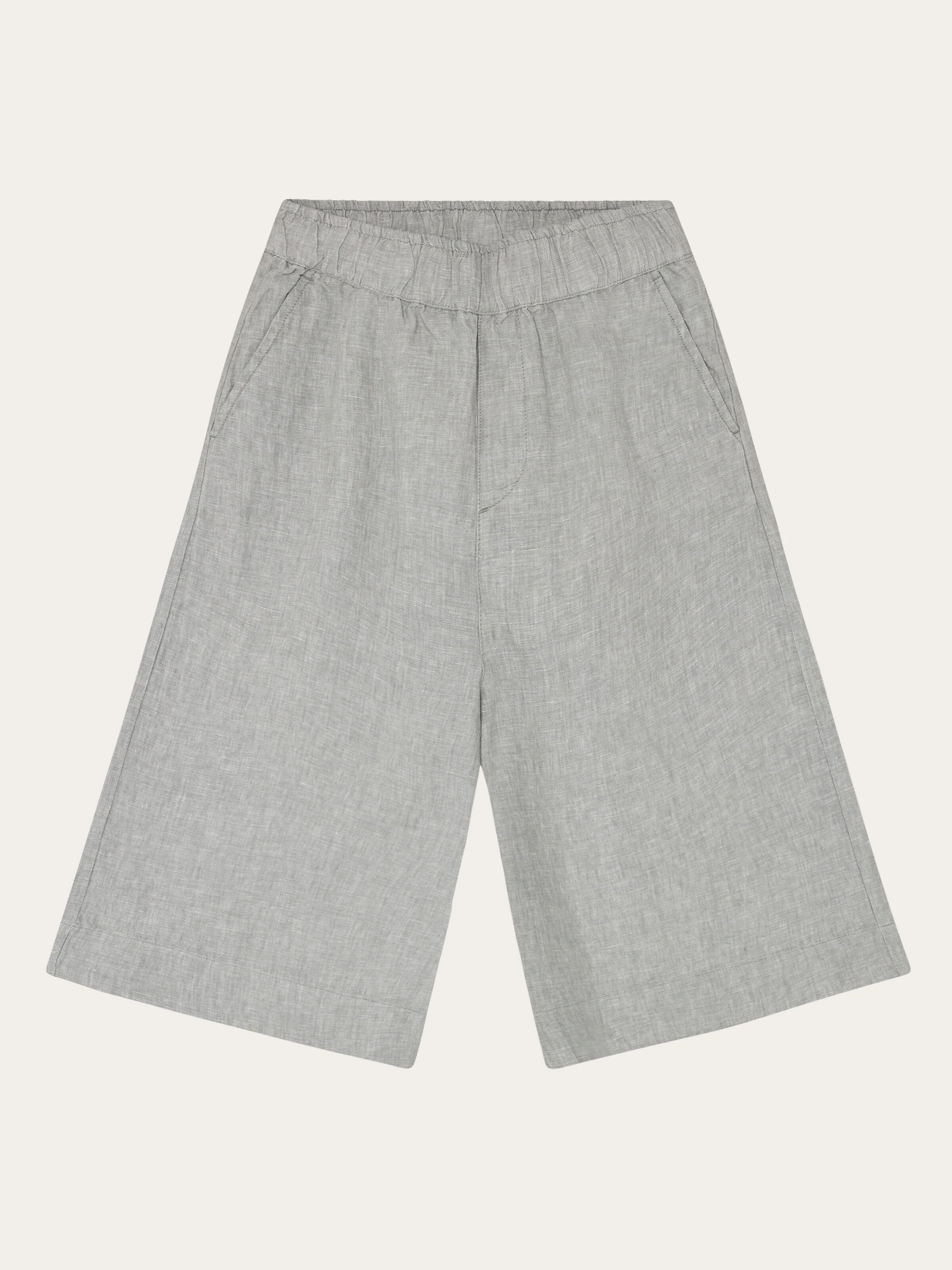 Eve wide linen culotte shorts - Yarndyed Ultimate Grey