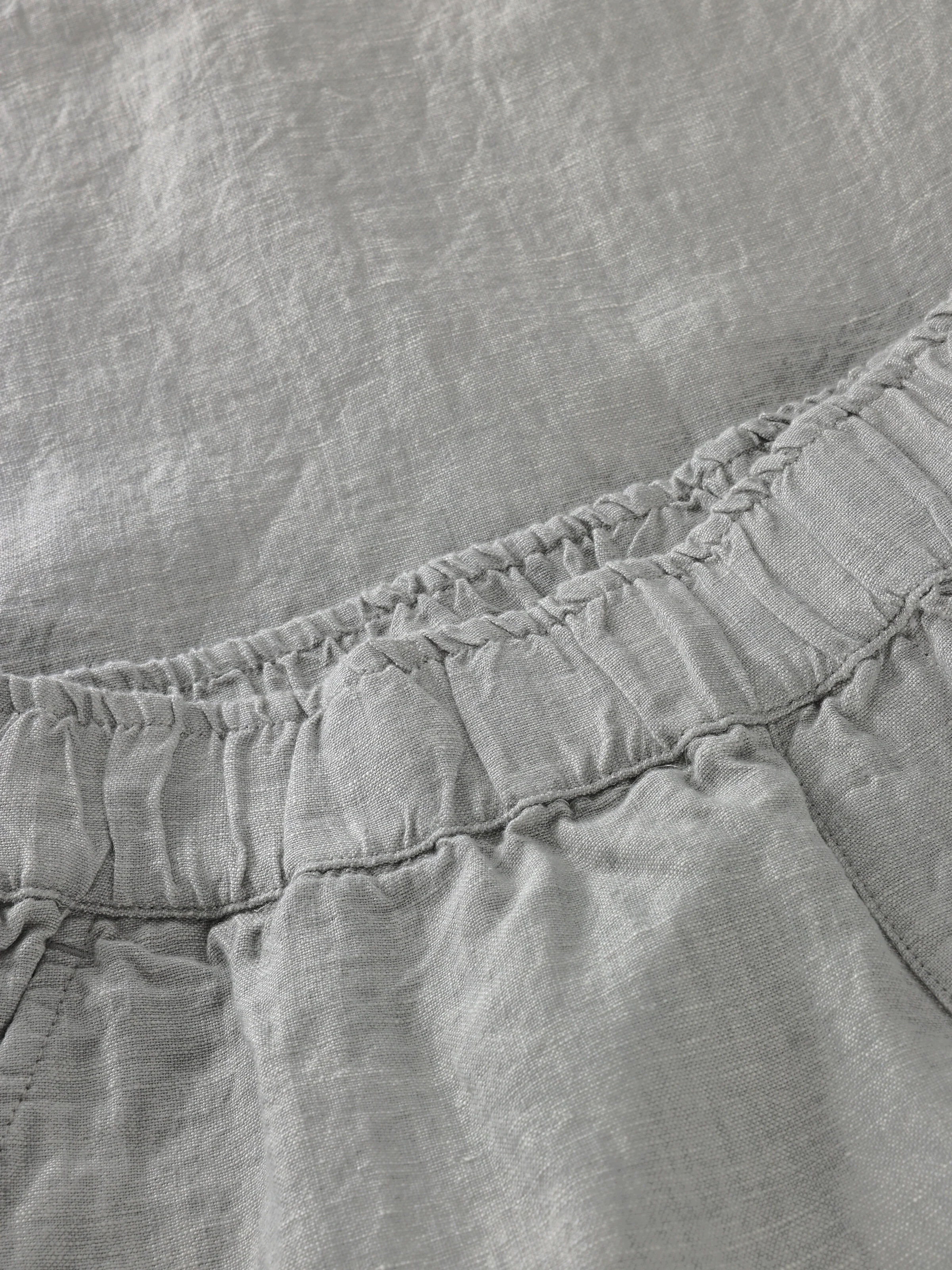Eve wide linen culotte shorts - Yarndyed Ultimate Grey - Image 2
