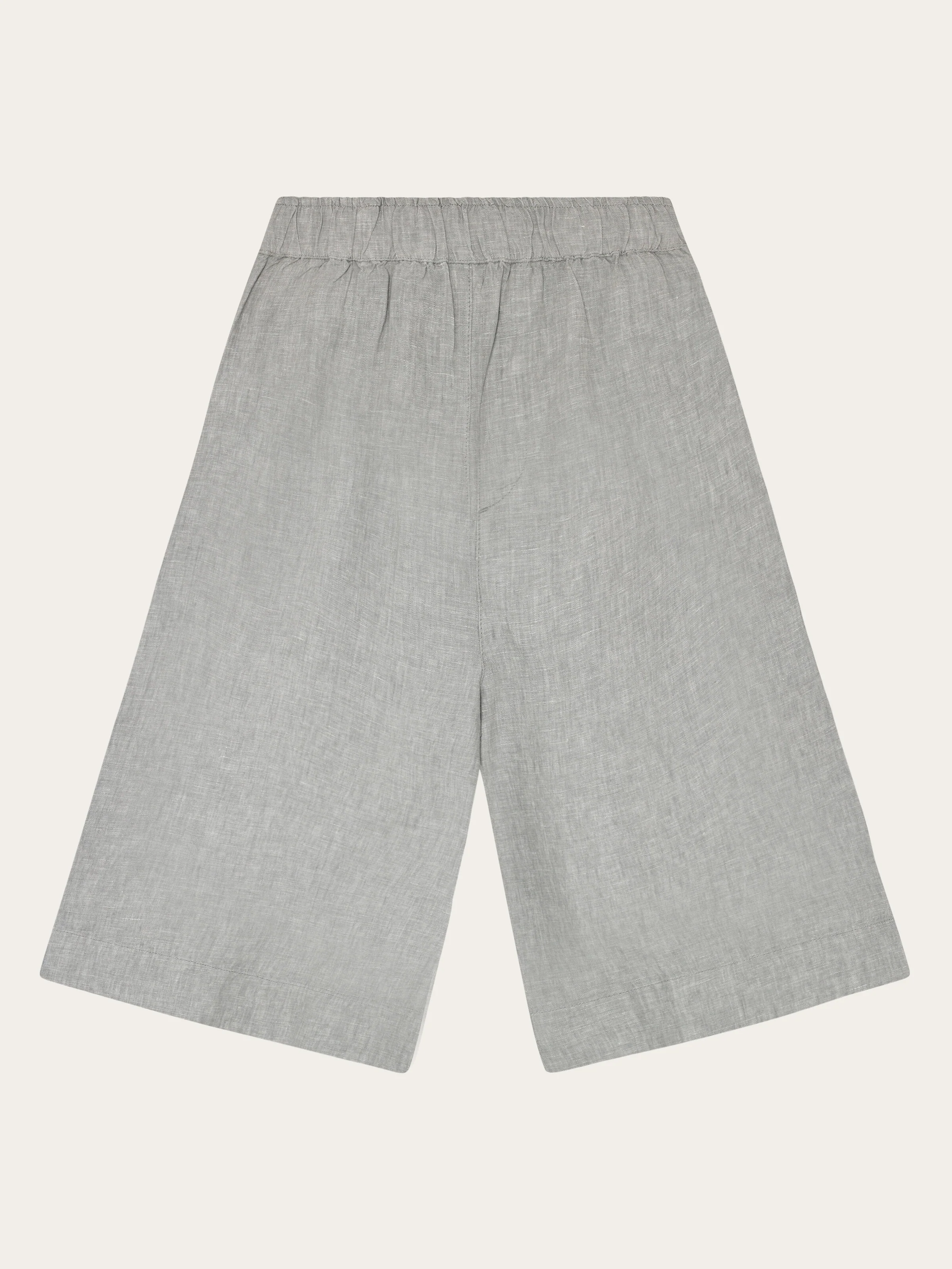 Eve wide linen culotte shorts - Yarndyed Ultimate Grey - Image 3