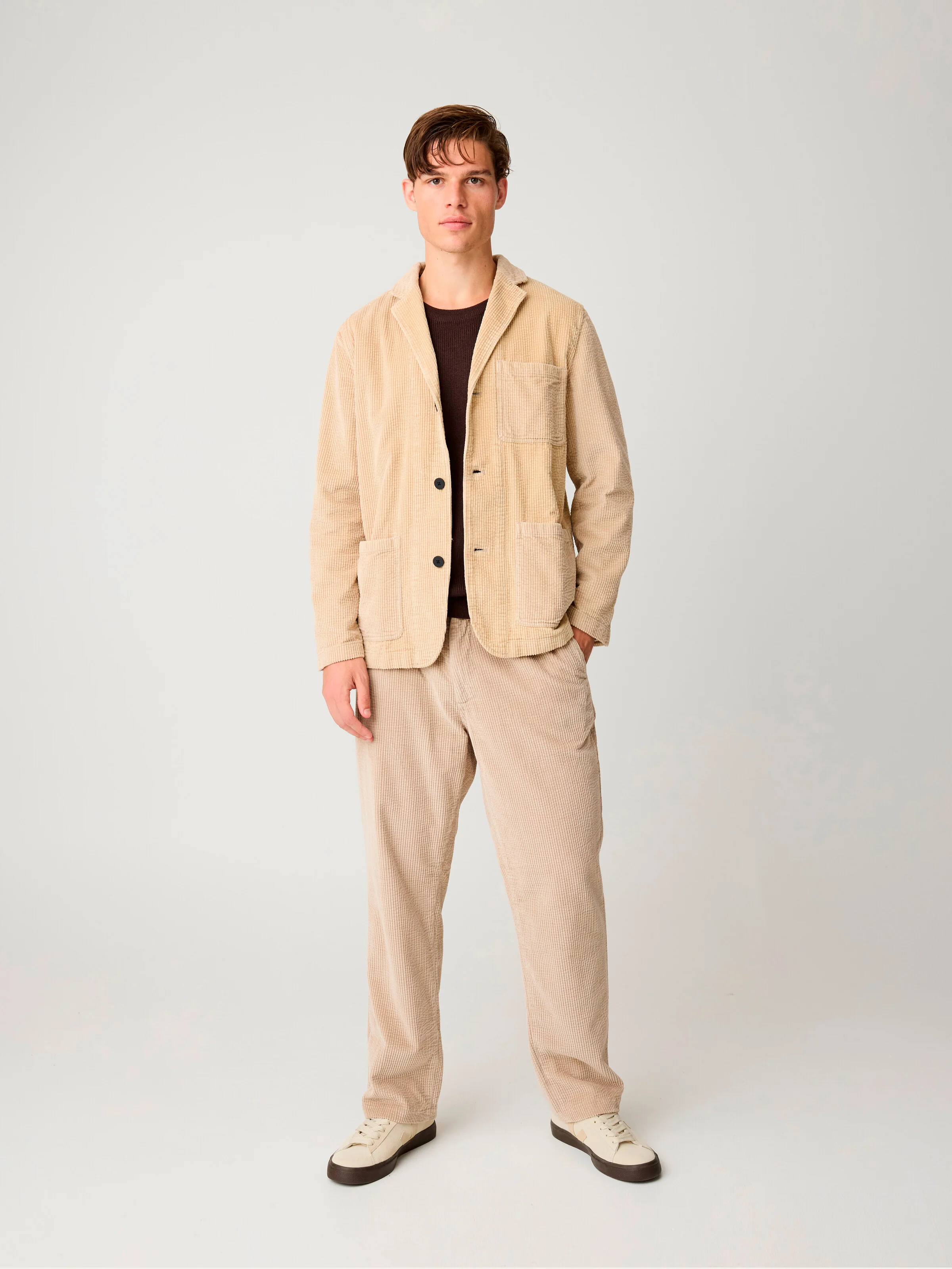 Fig comfort corduroy pants - Light feather gray - Image 2
