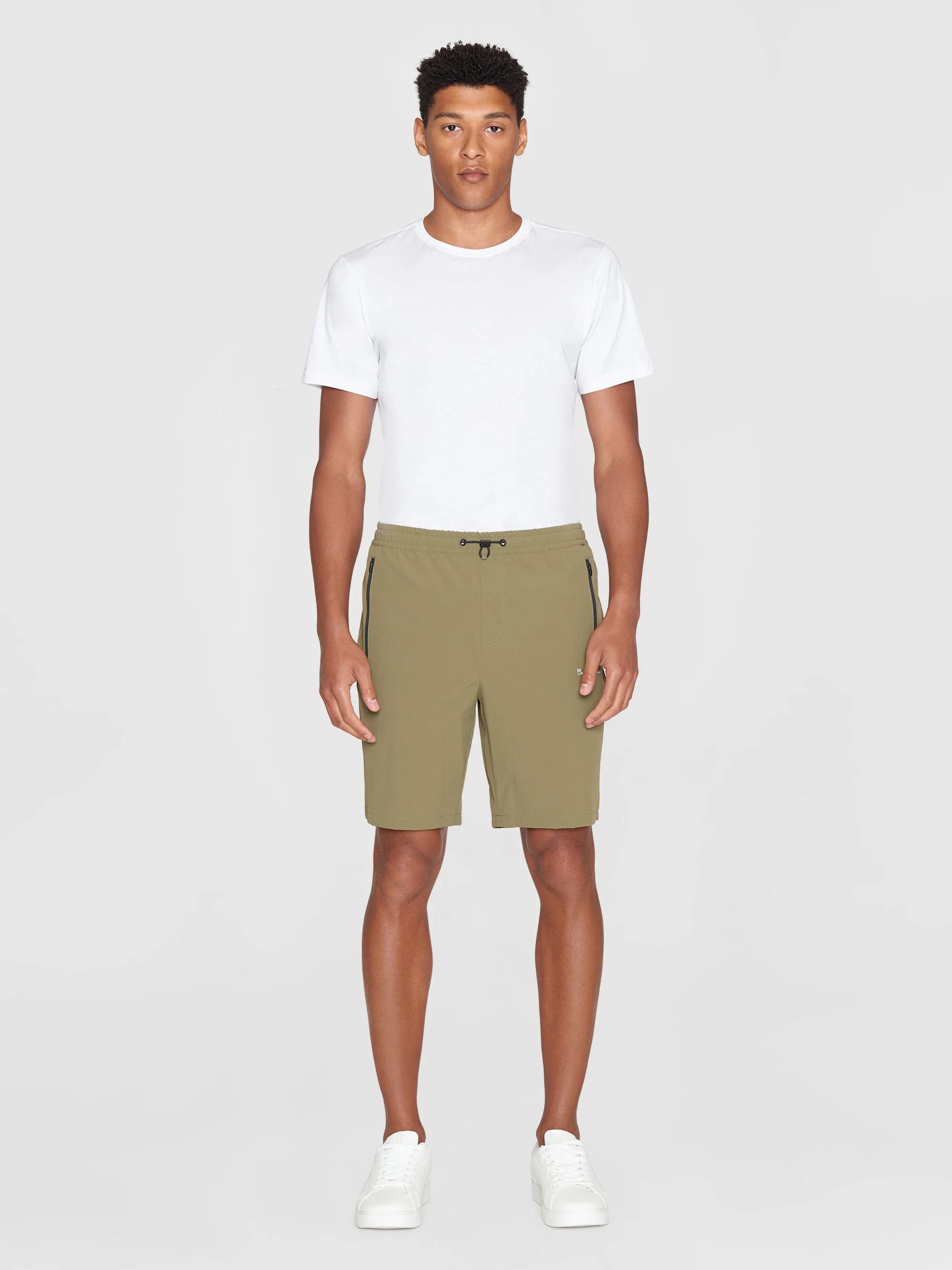 FIG loose elastic waist string shorts - GRS/Vegan - Burned Olive - Image 4
