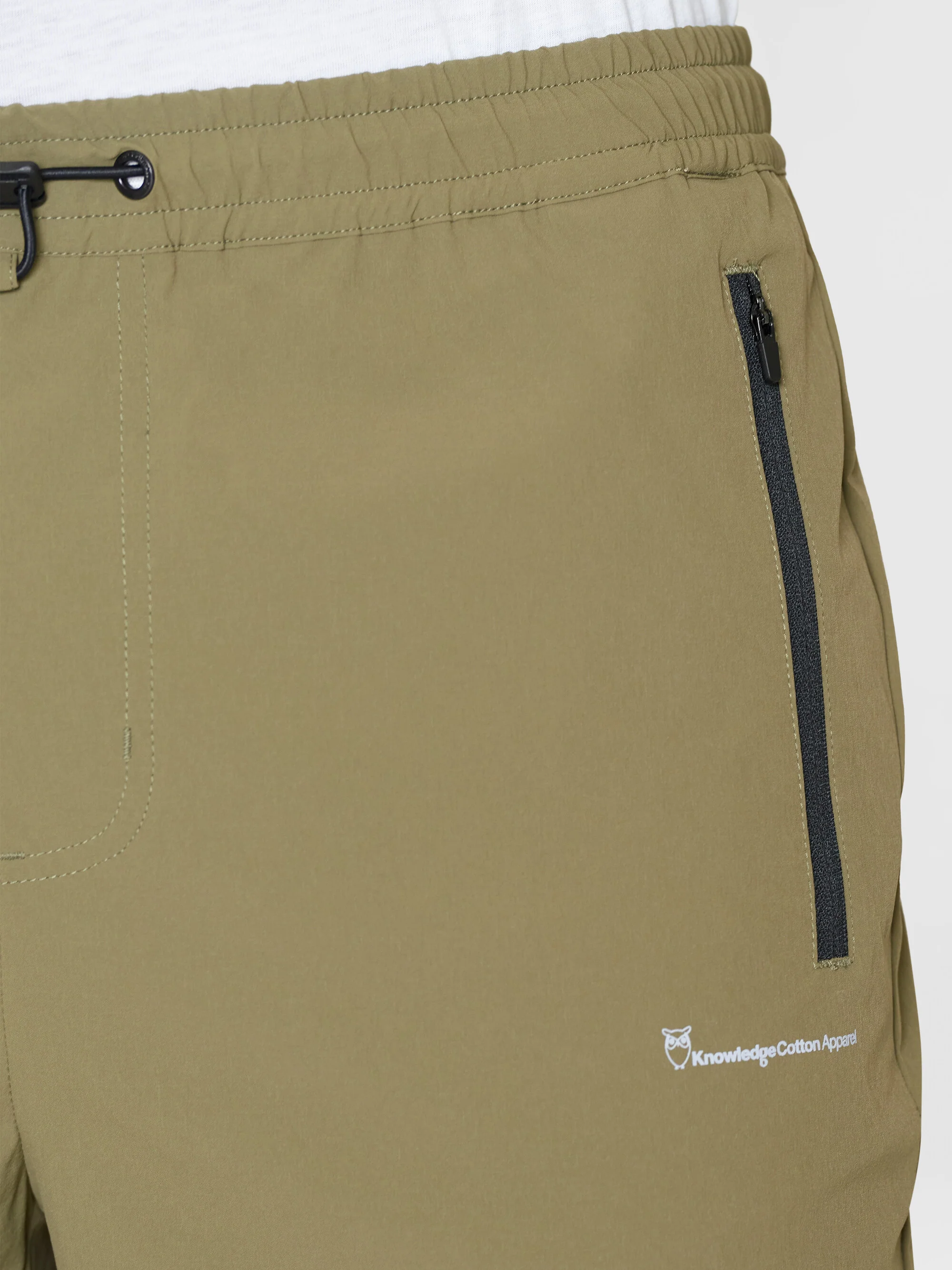 FIG loose elastic waist string shorts - GRS/Vegan - Burned Olive - Image 5