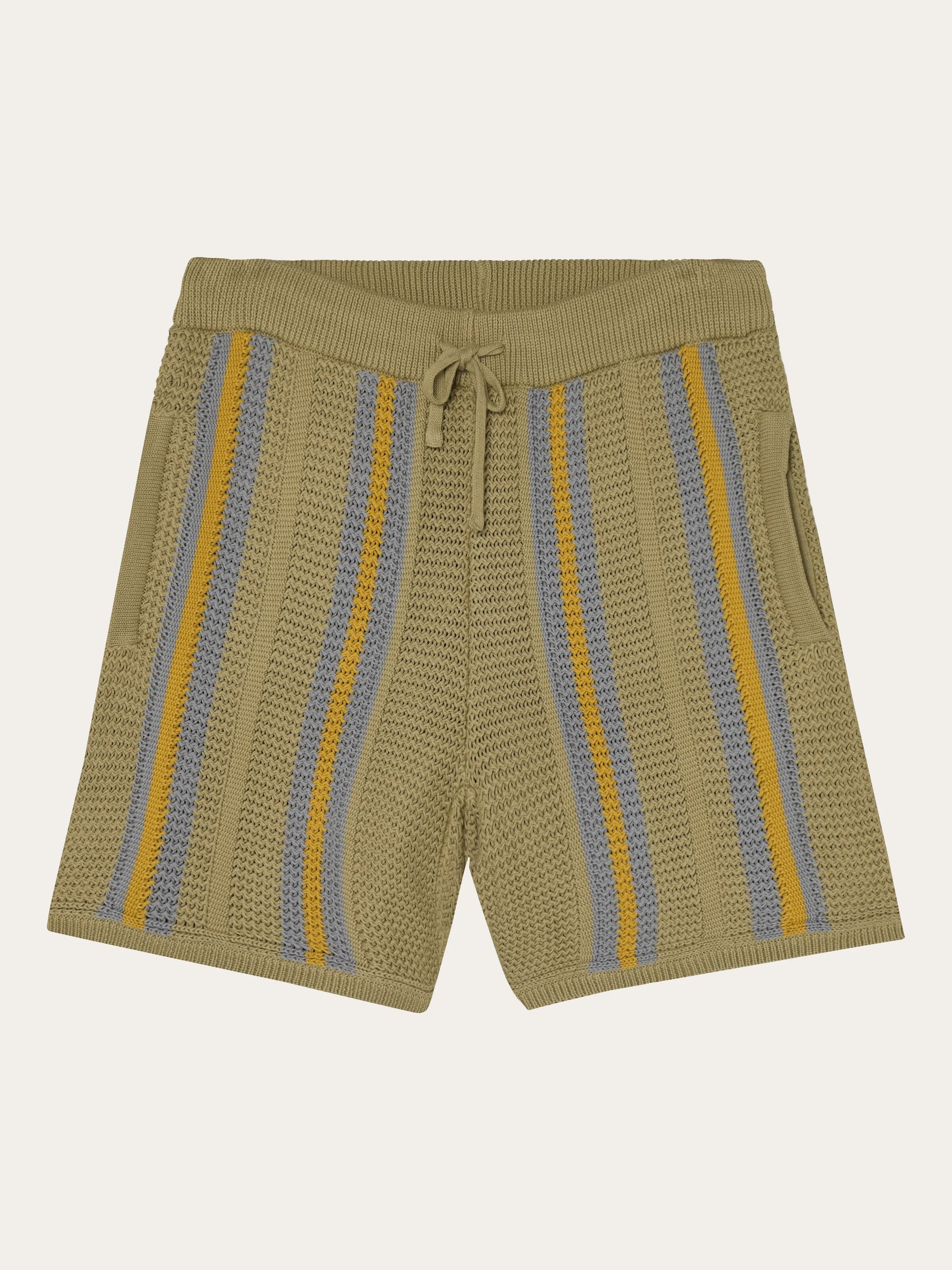 Fig loose knit shorts - Beige stripe