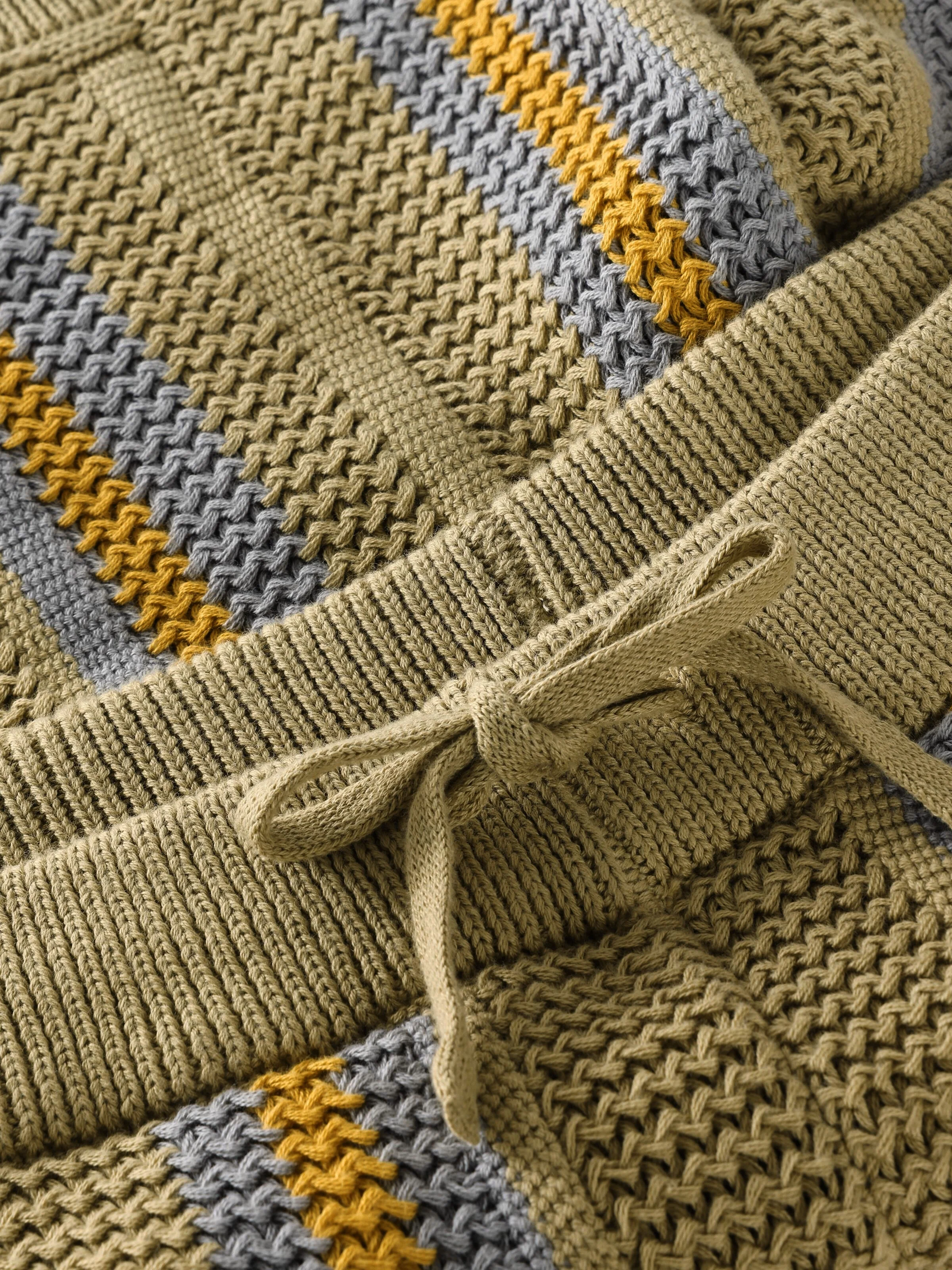 Fig loose knit shorts - Beige stripe - Image 3