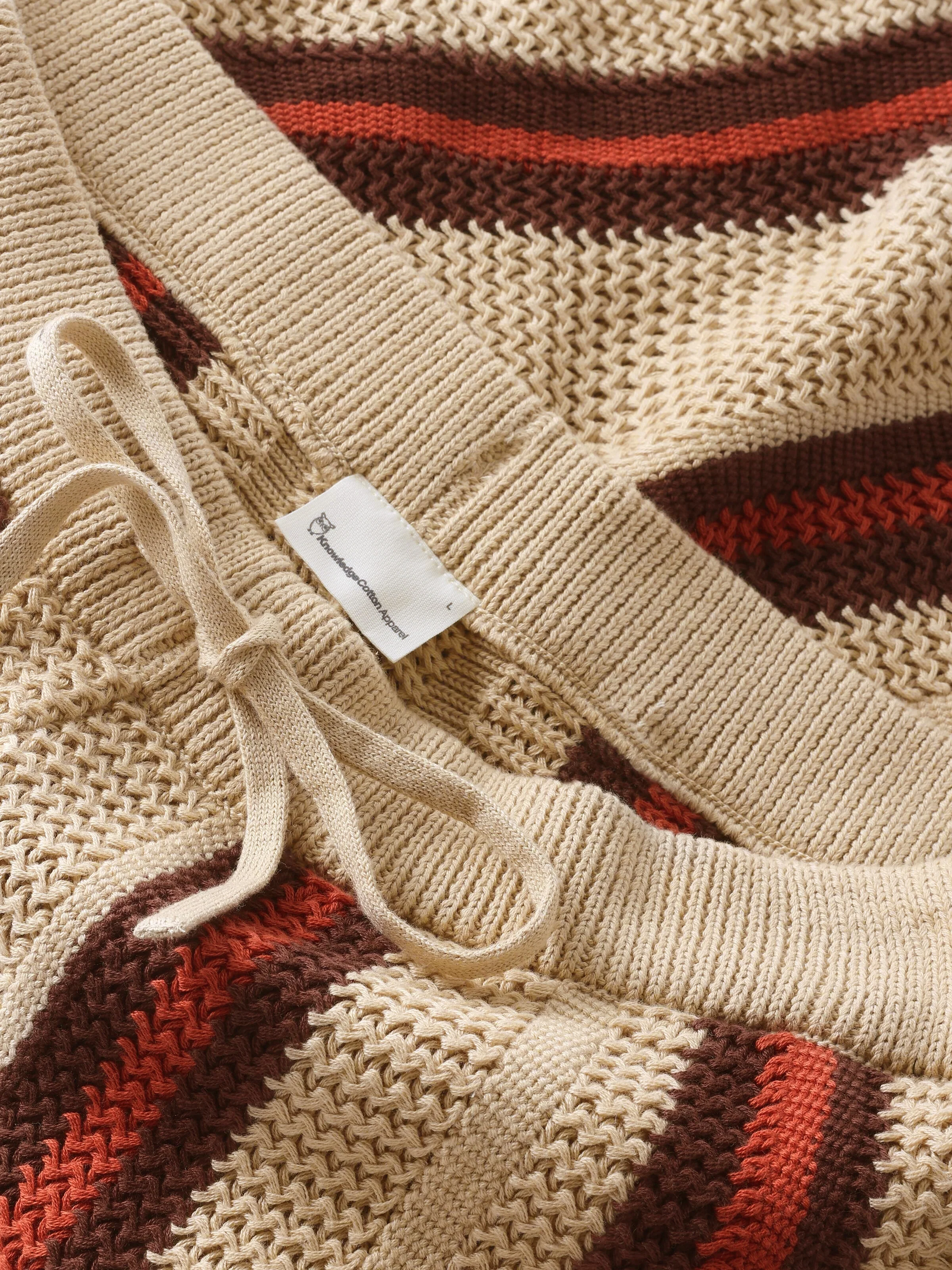 Fig loose knit shorts - Red Stripe - Image 3
