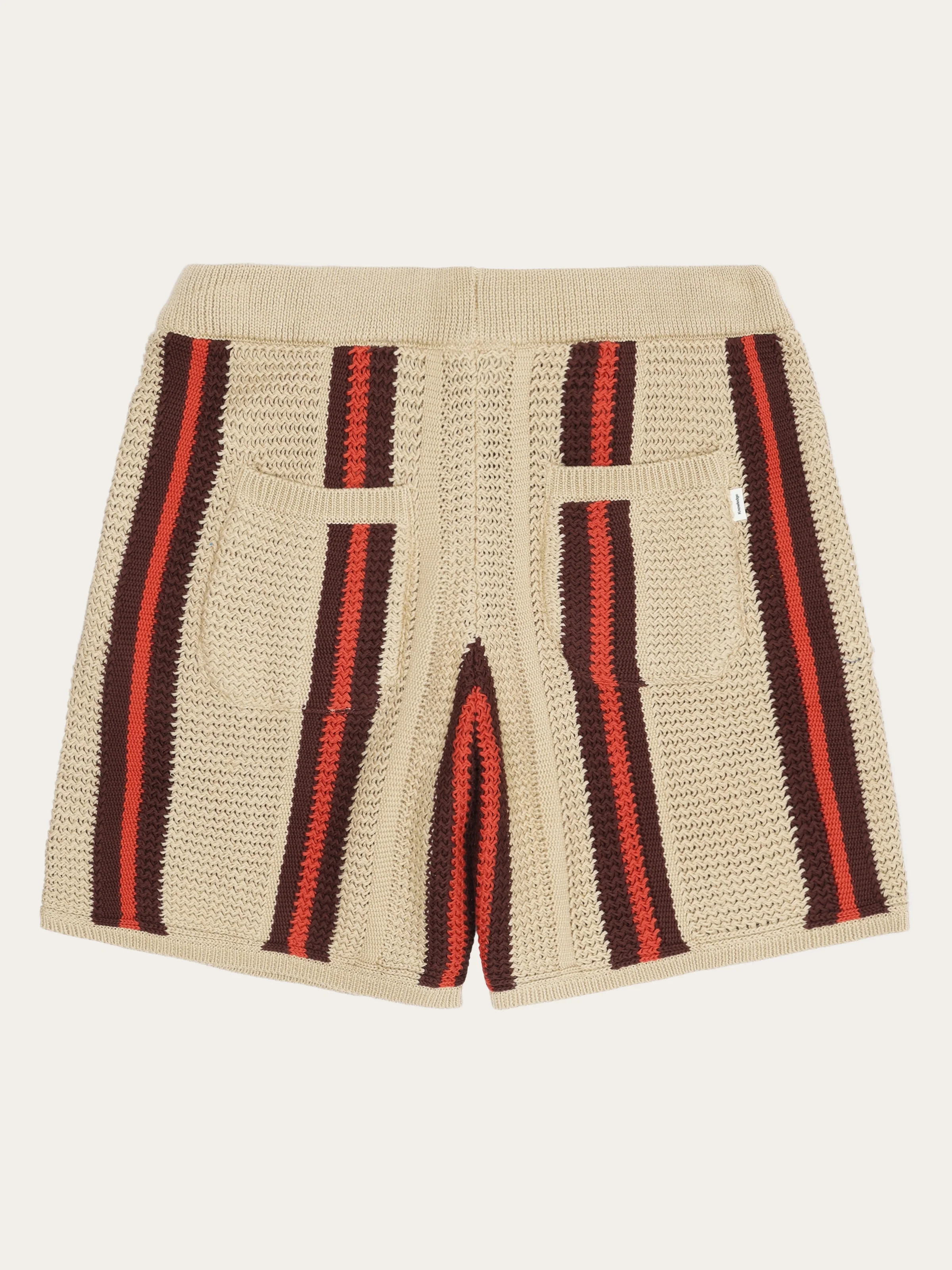 Fig loose knit shorts - Red Stripe - Image 4