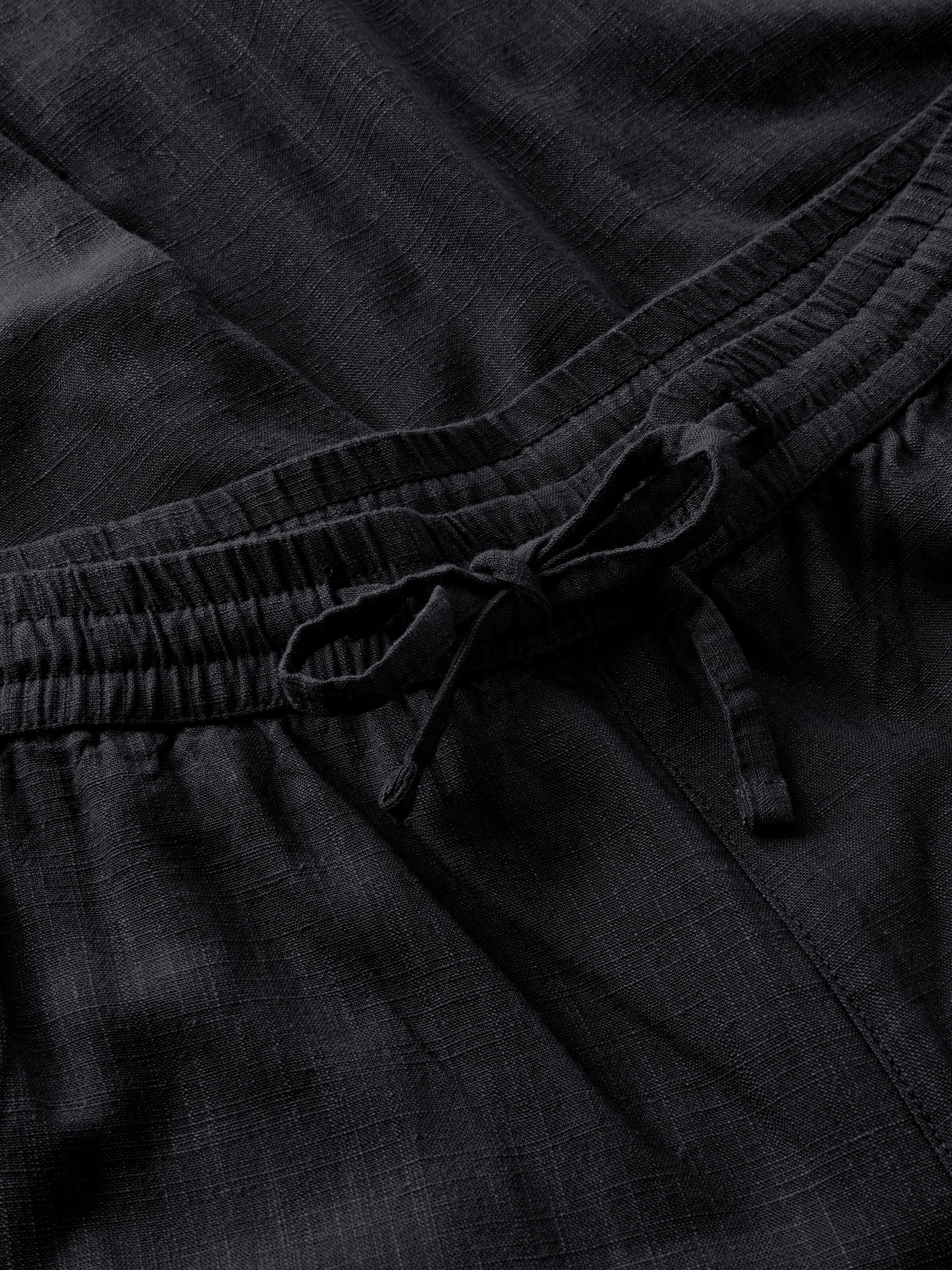 Fig loose linen blend pants - Black Jet - Image 2