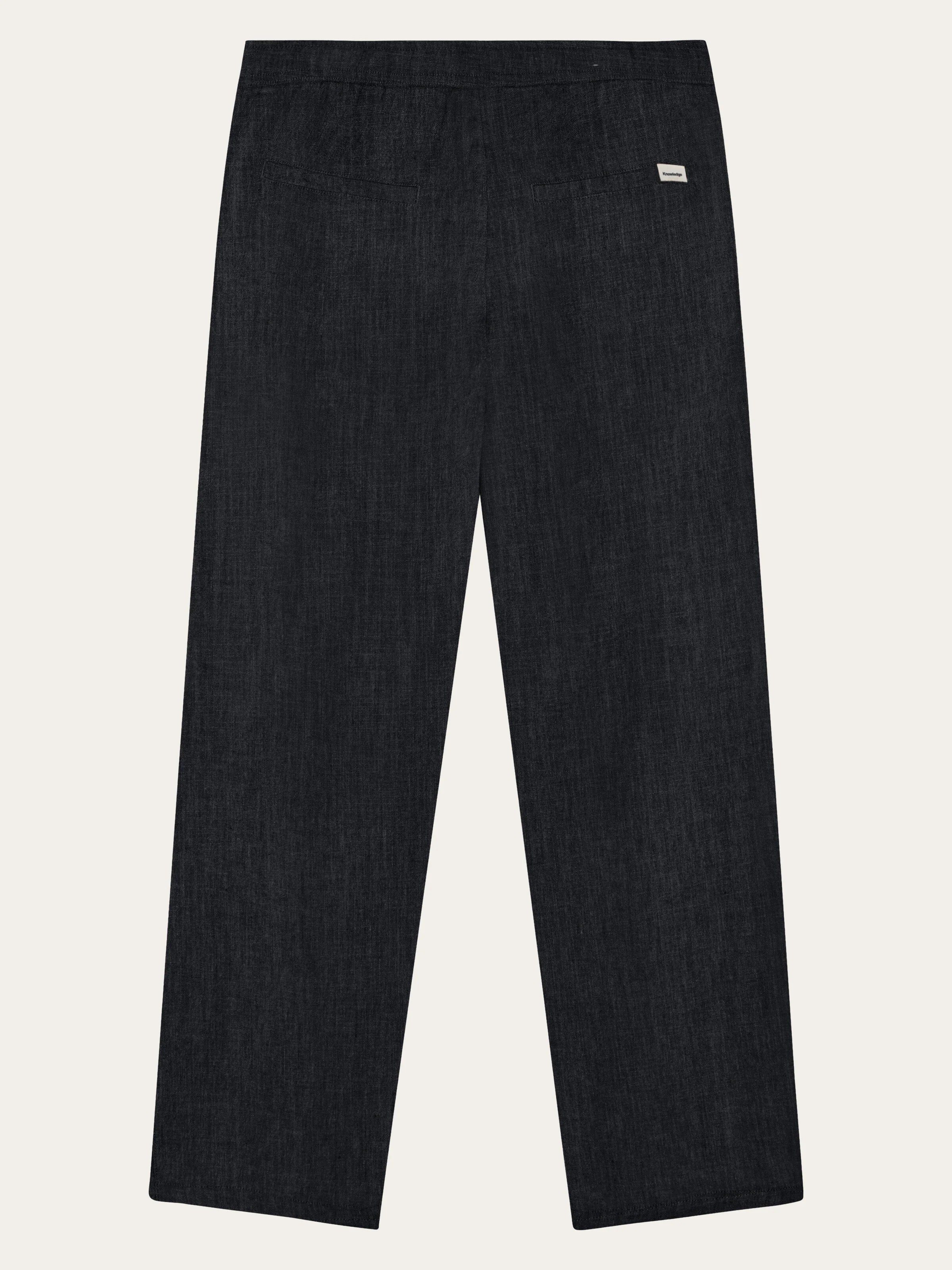 Fig loose linen blend pants - Black Jet - Image 3