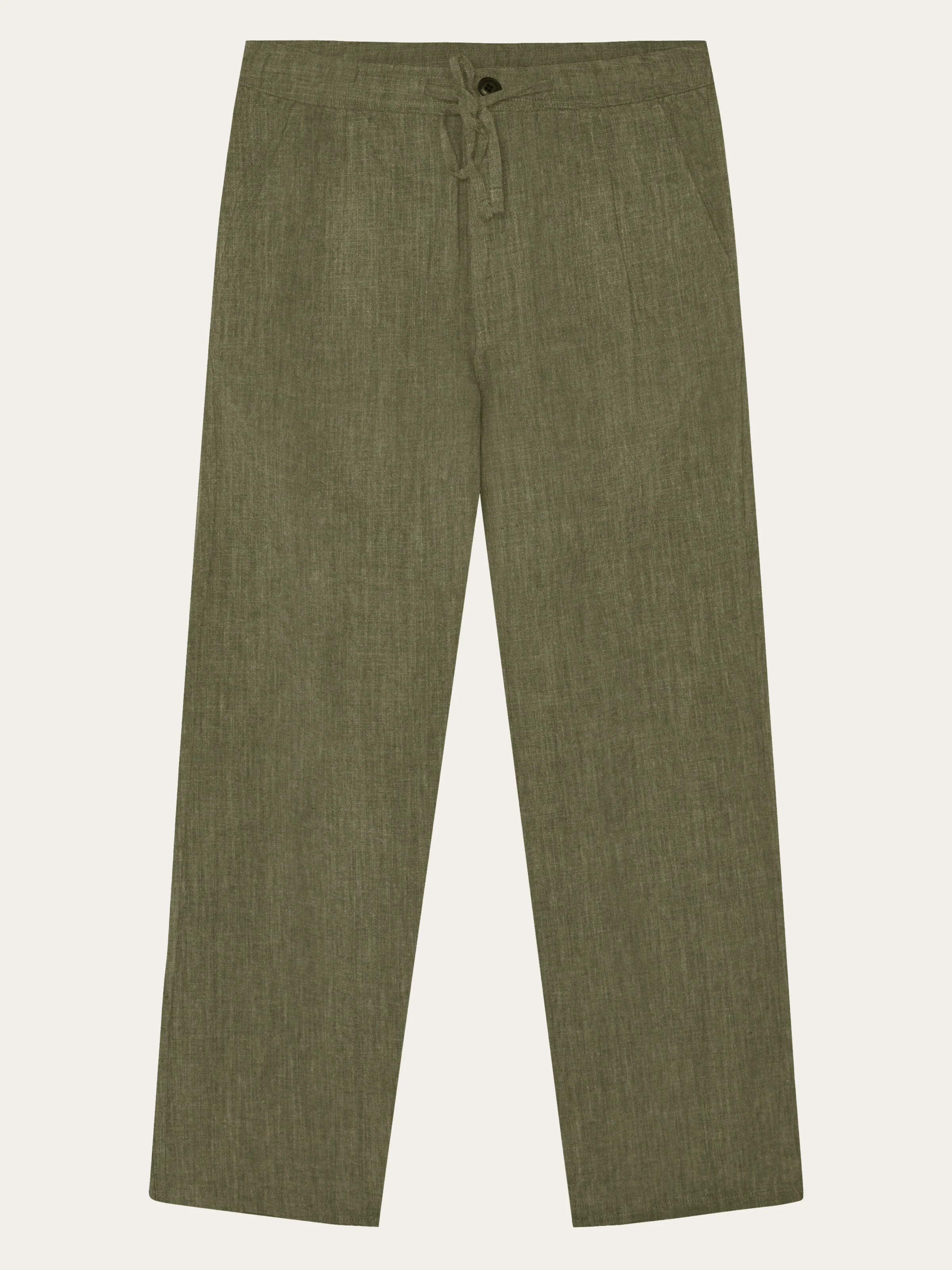 Fig loose linen blend pants - Burned Olive