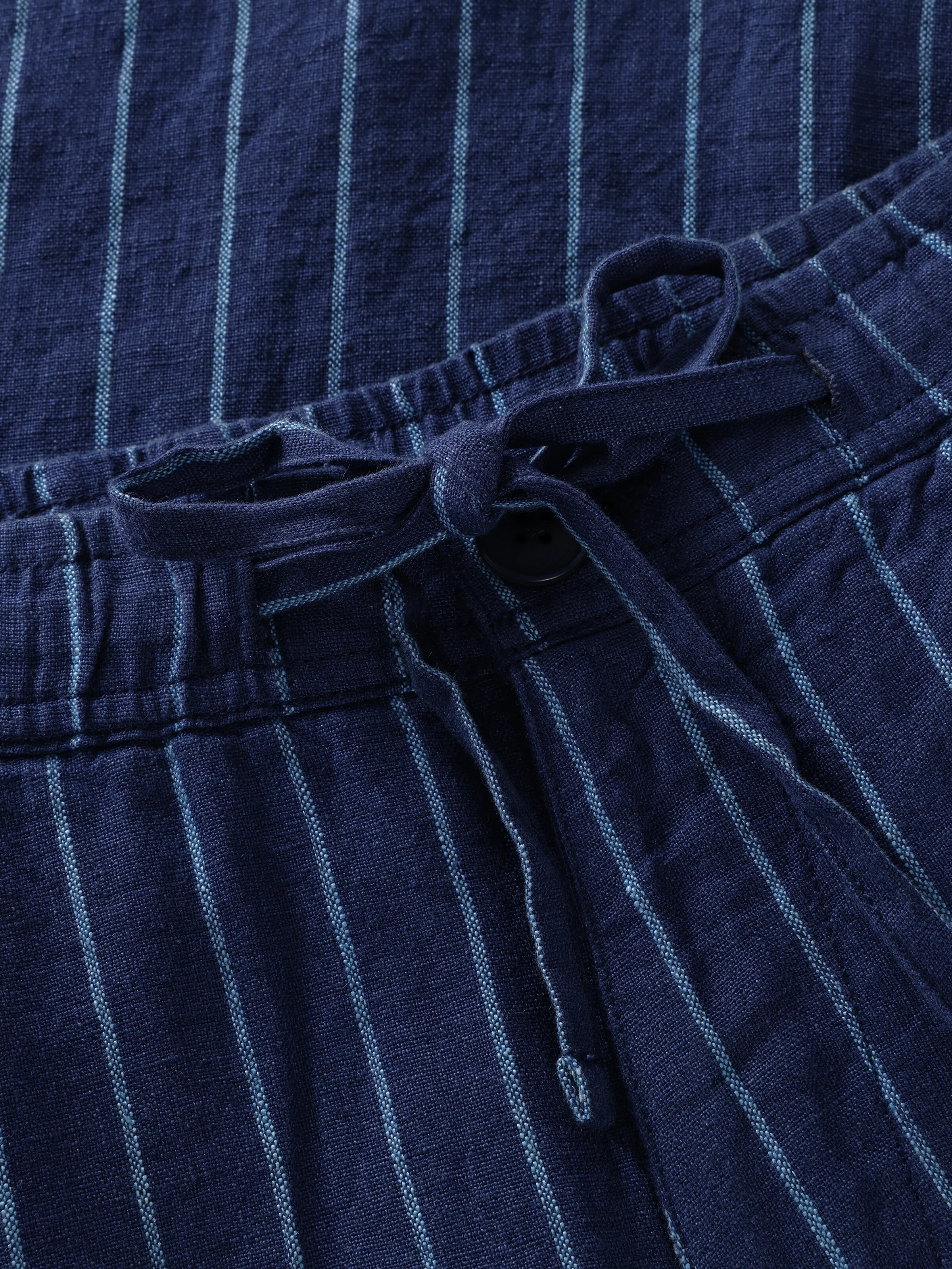 Fig loose linen pants - Blue stripe - Image 2