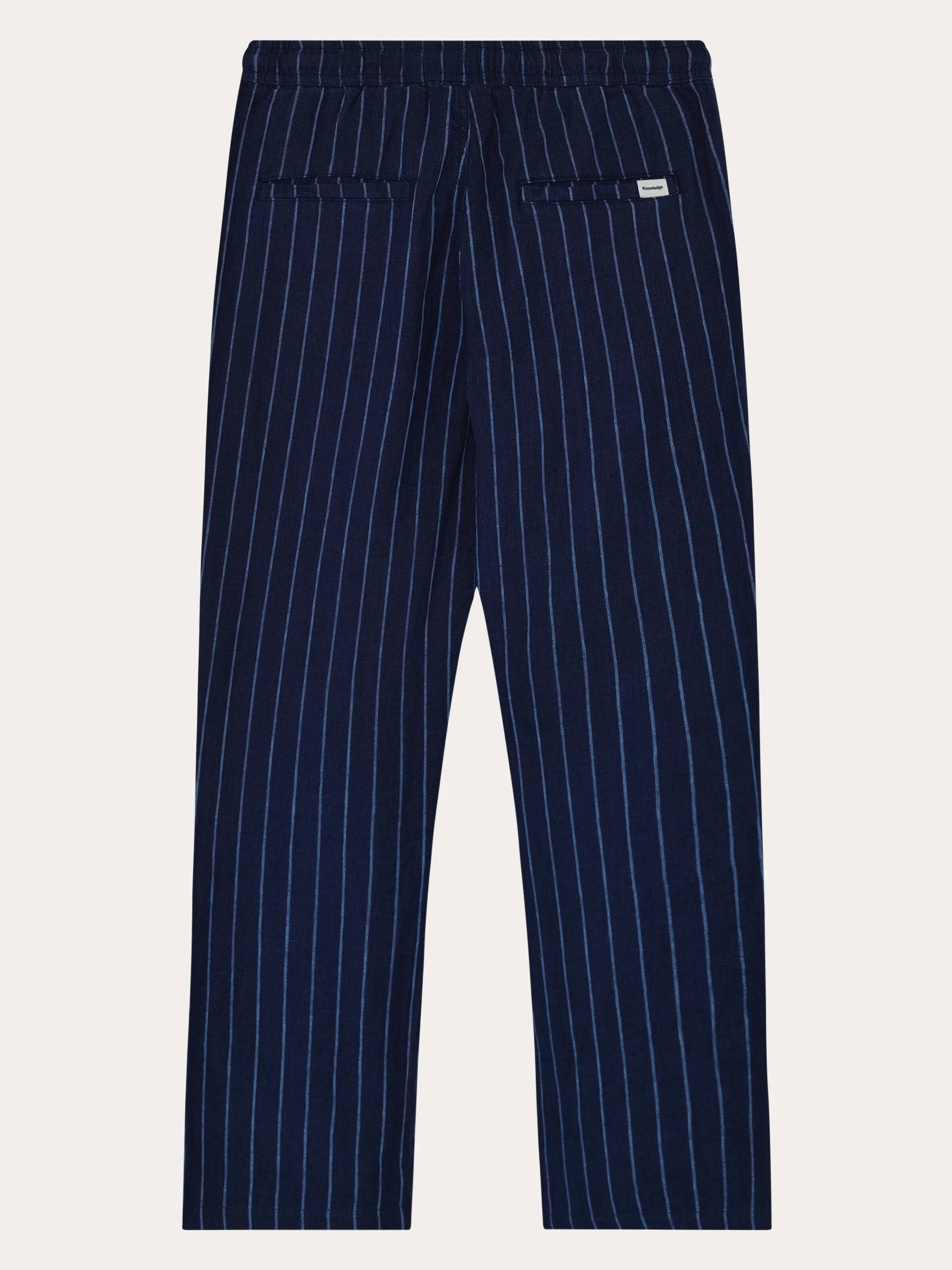 Fig loose linen pants - Blue stripe - Image 3