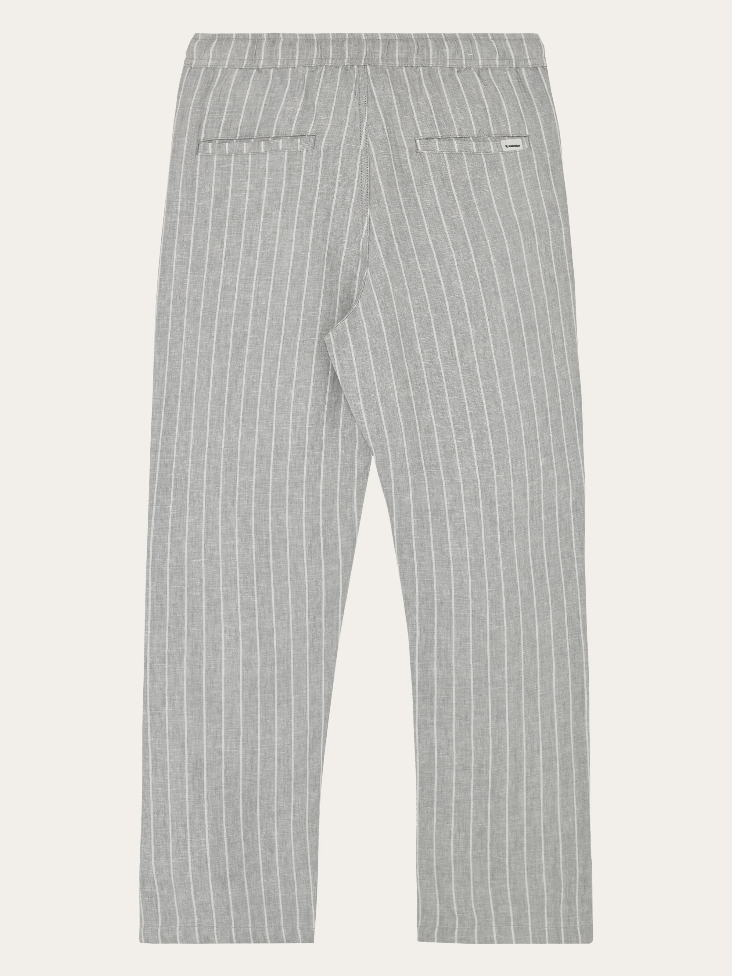 Fig loose linen pants - Grey stripe - Image 3