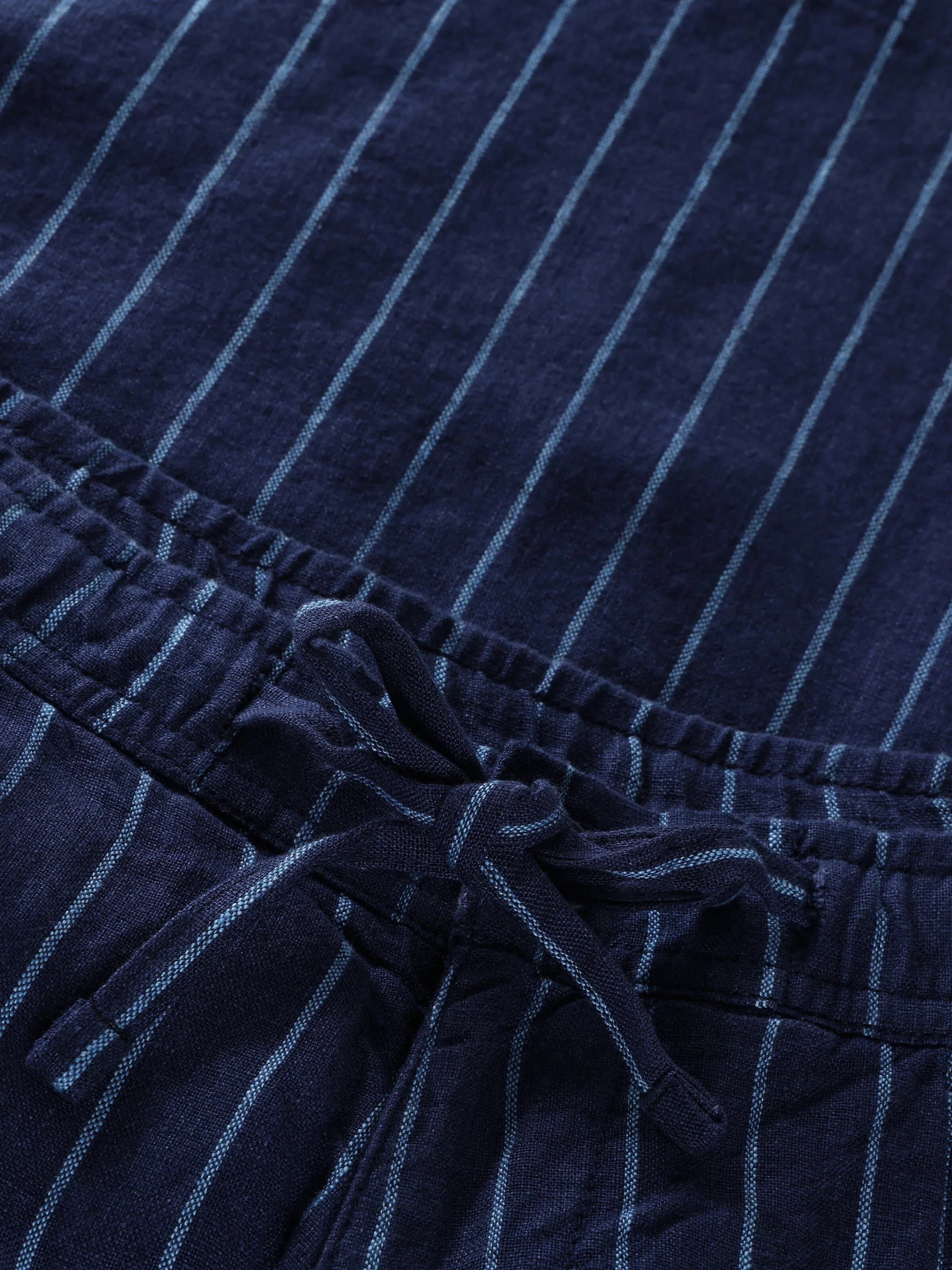 Fig loose linen shorts - Blue stripe - Image 2