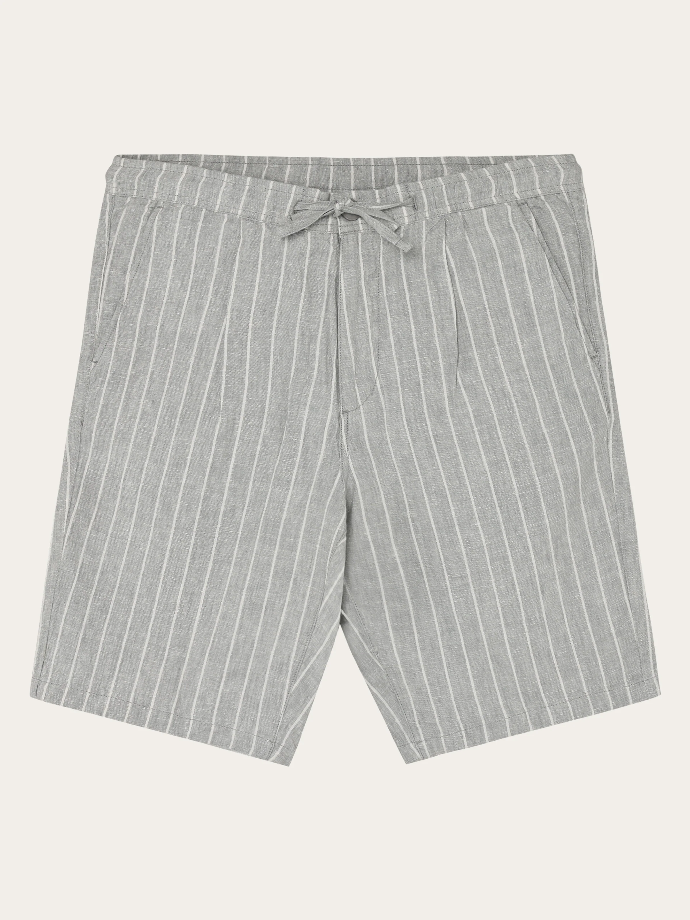 Fig loose linen shorts - Grey stripe