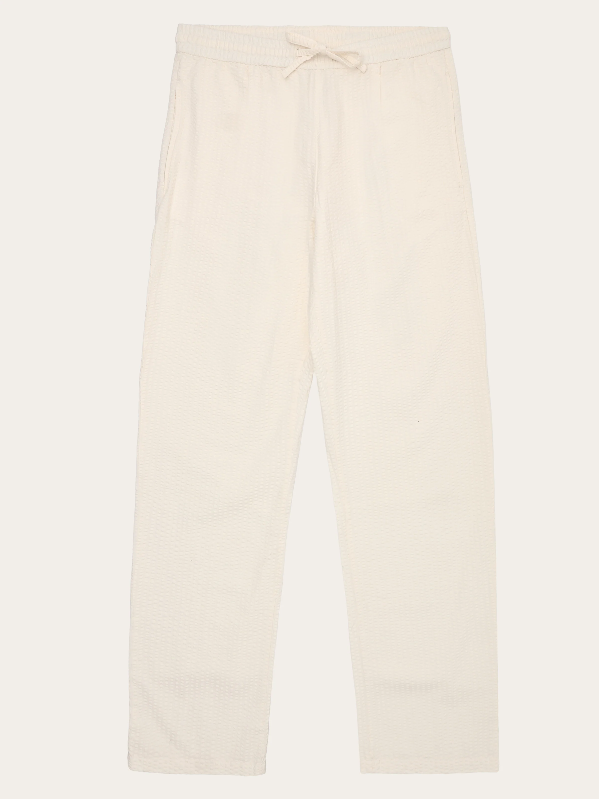 Fig loose seersucker pants - Egret