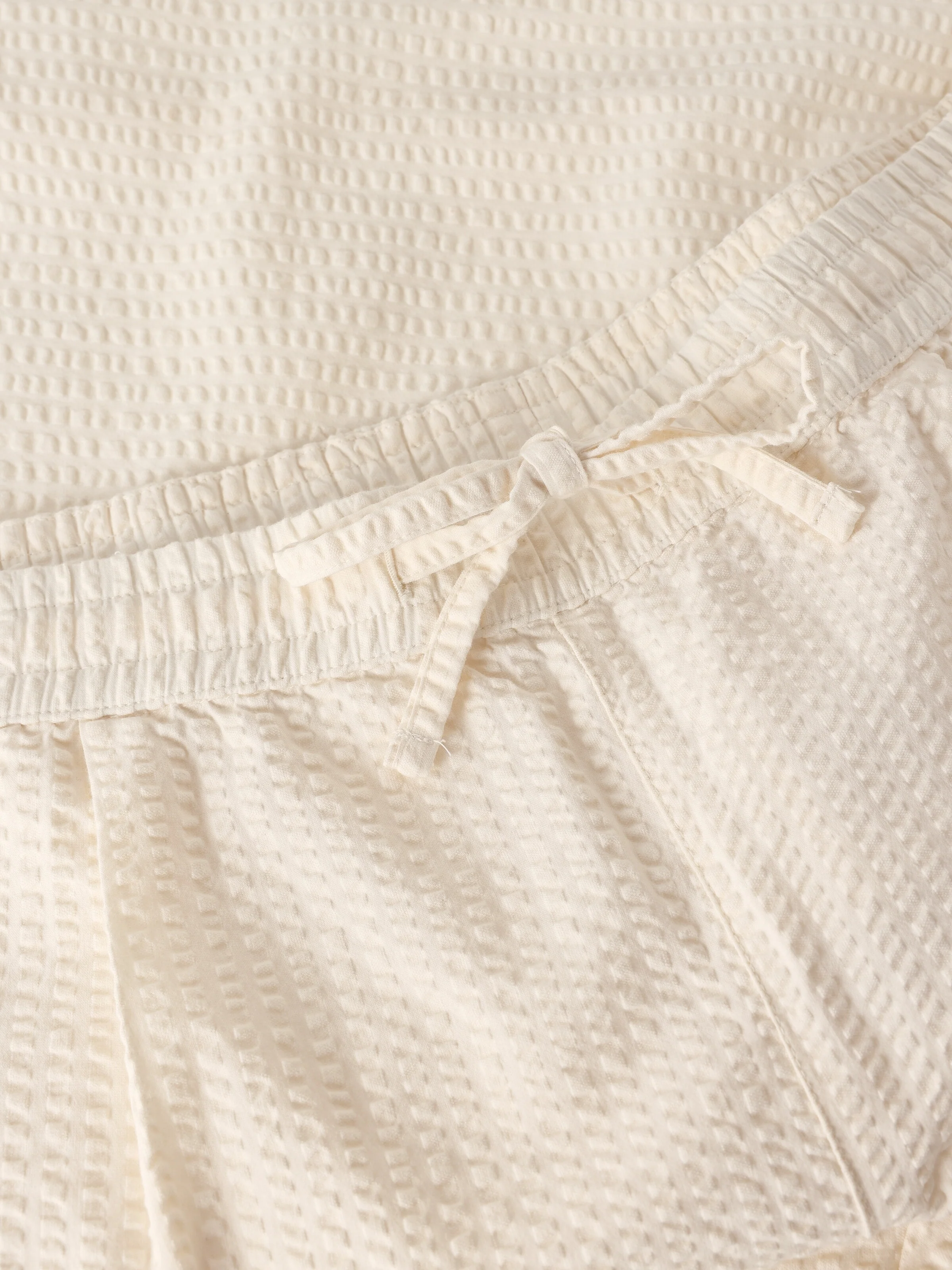 Fig loose seersucker pants - Egret - Image 2