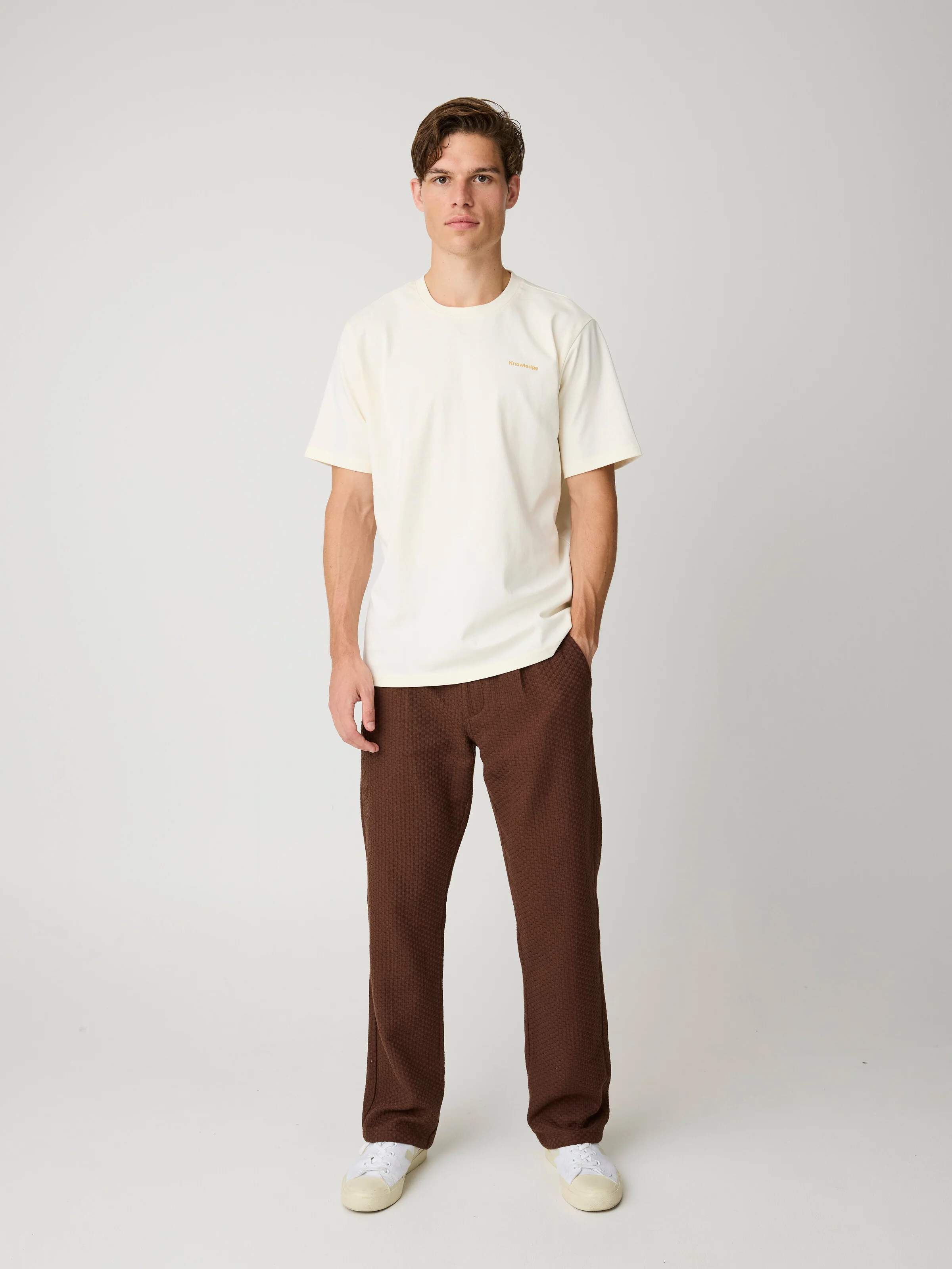 Fig loose structure pants - Shaved Chocolate - Image 5